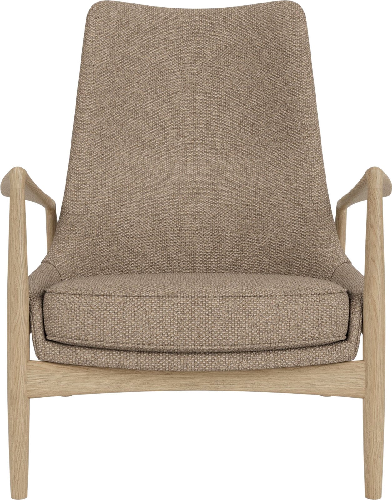 Fotel The Seal Lounge 92 cm jasny dąb tapicerowany beżowy