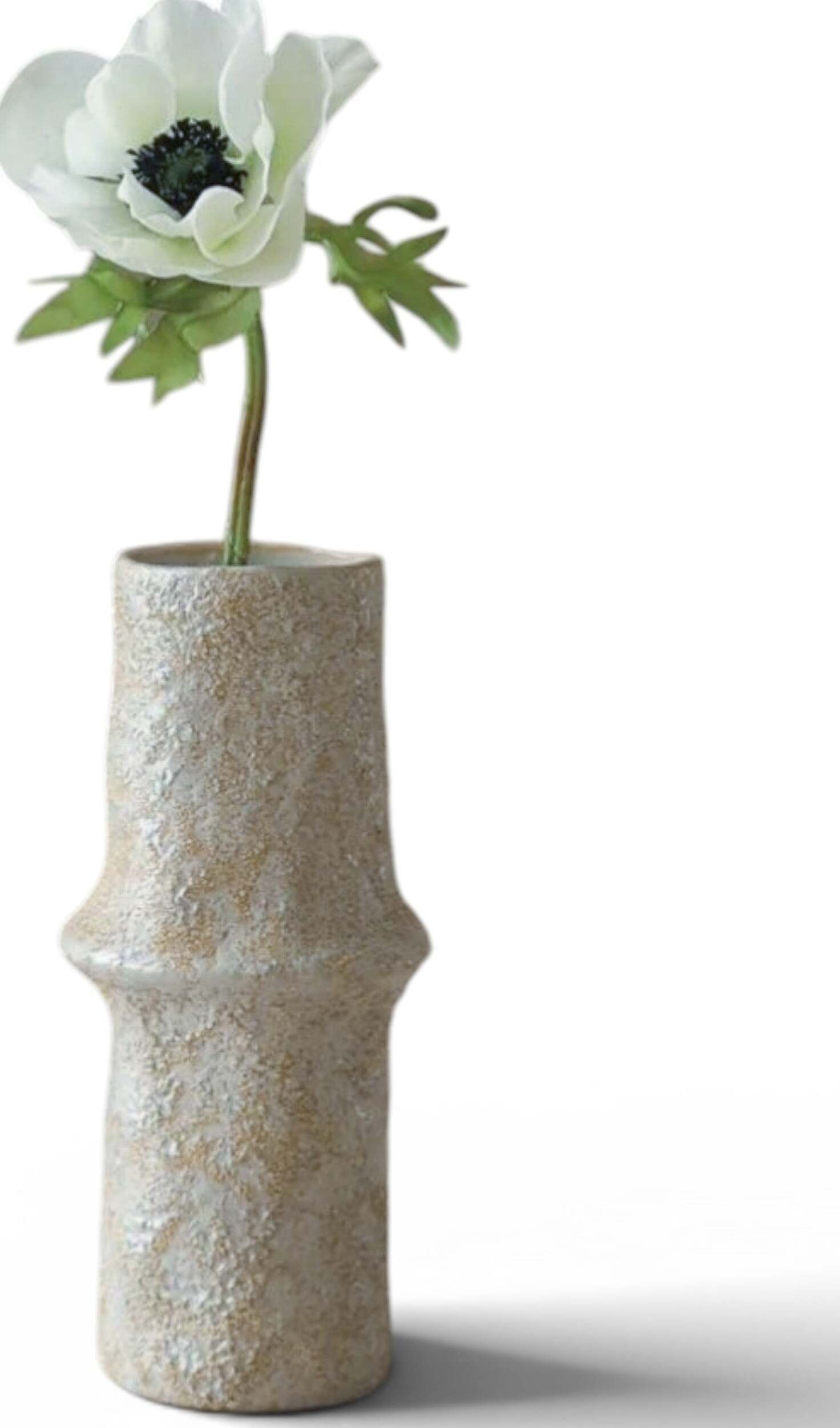 Kwiat sztuczny Botane zawilec wieńcowy 43 cm biały