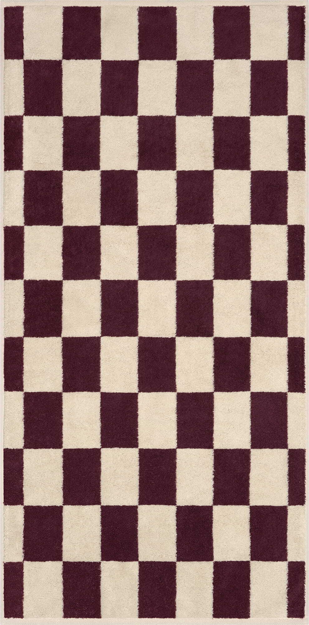 Ręcznik kąpielowy Weekend w kratkę 70 x 140 cm naturalno-burgundowy