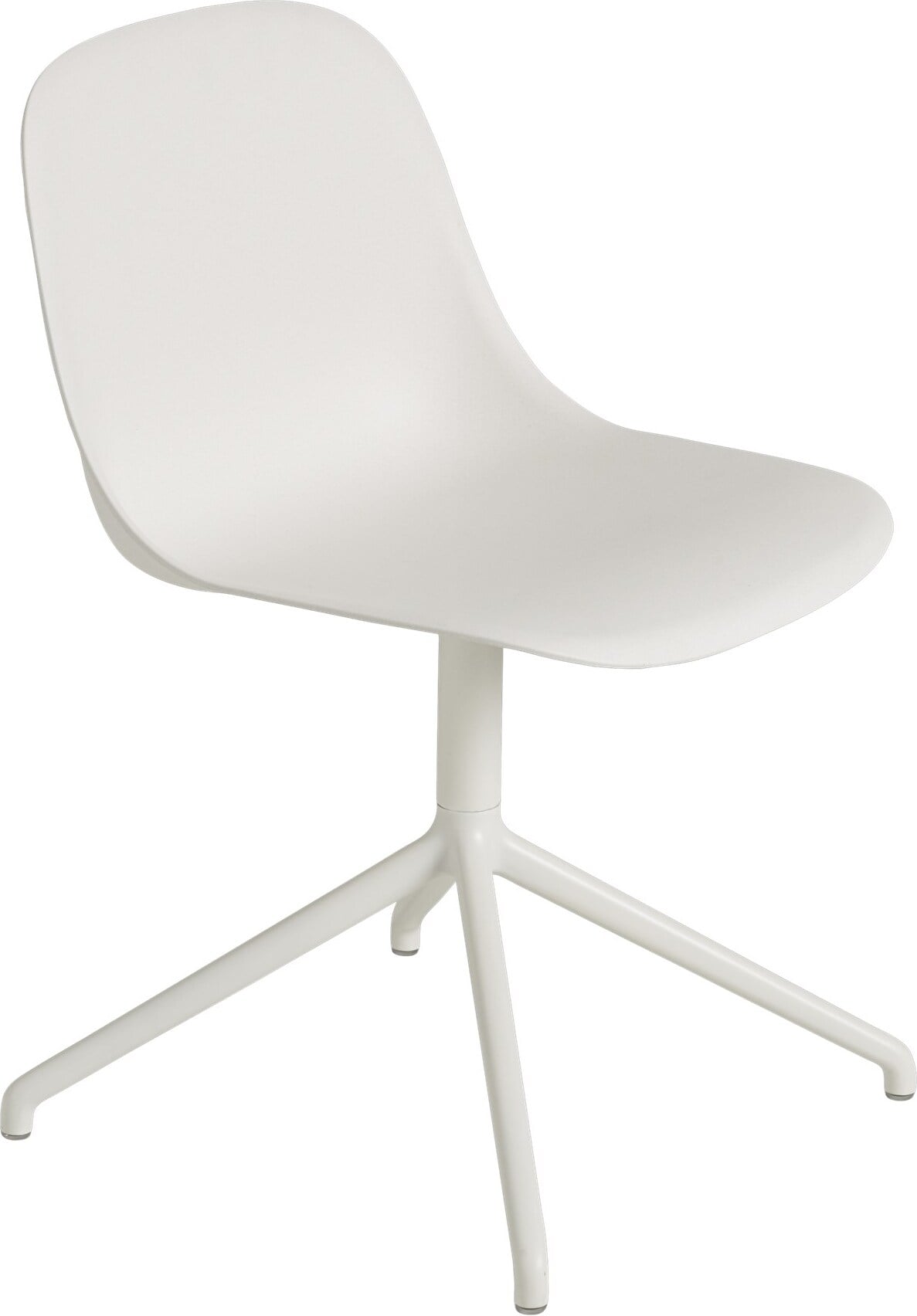 Krzesło obrotowe Fiber Swivel białe na aluminiowych nogach
