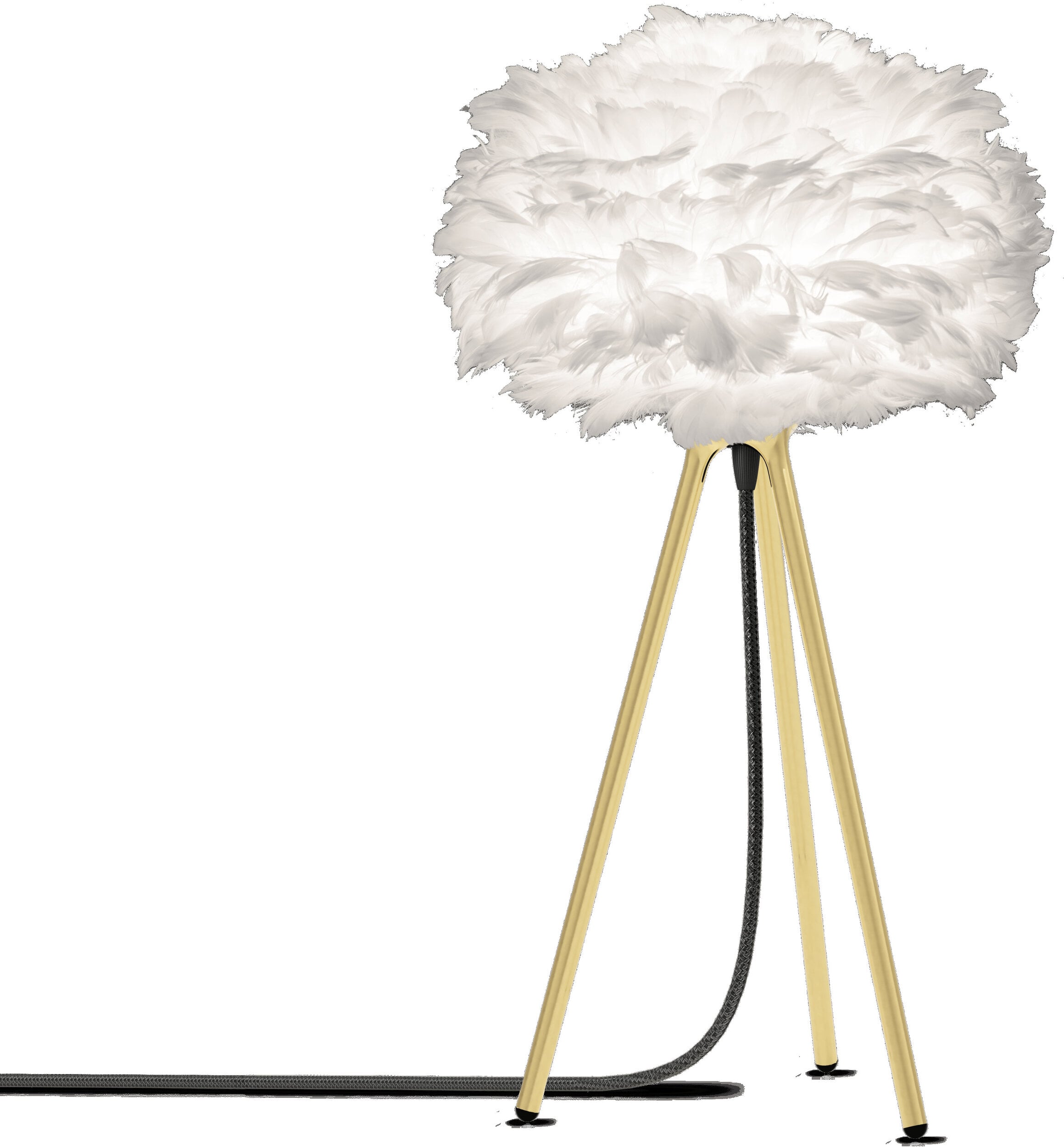 Lampa stołowa Eos 22 cm biała na wysokim trójnogu złotym