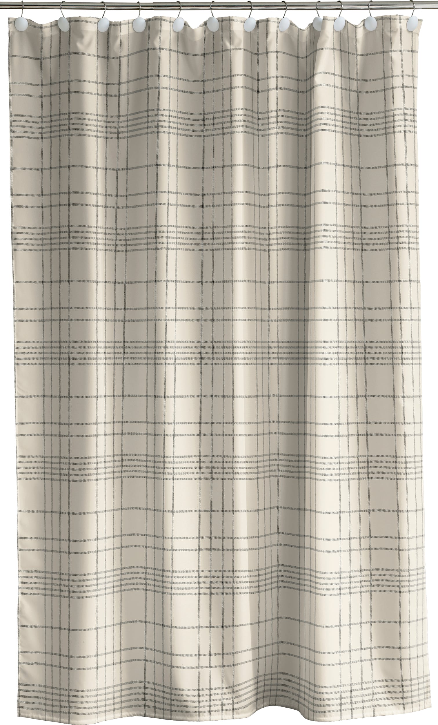 Zasłona prysznicowa Tartan 180 x 200 cm beżowa