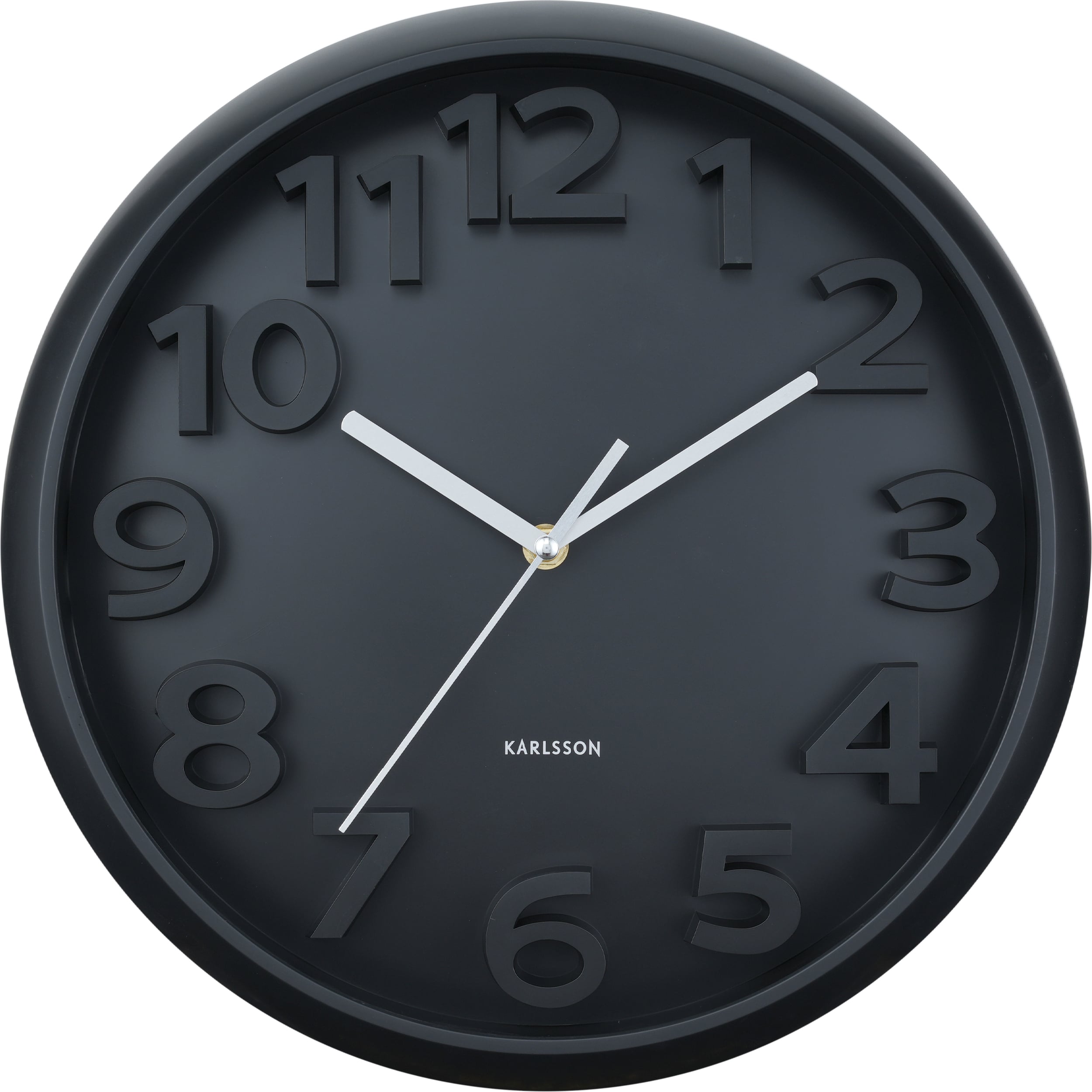 Zegar ścienny Elevated Classic Numbers czarny matowy