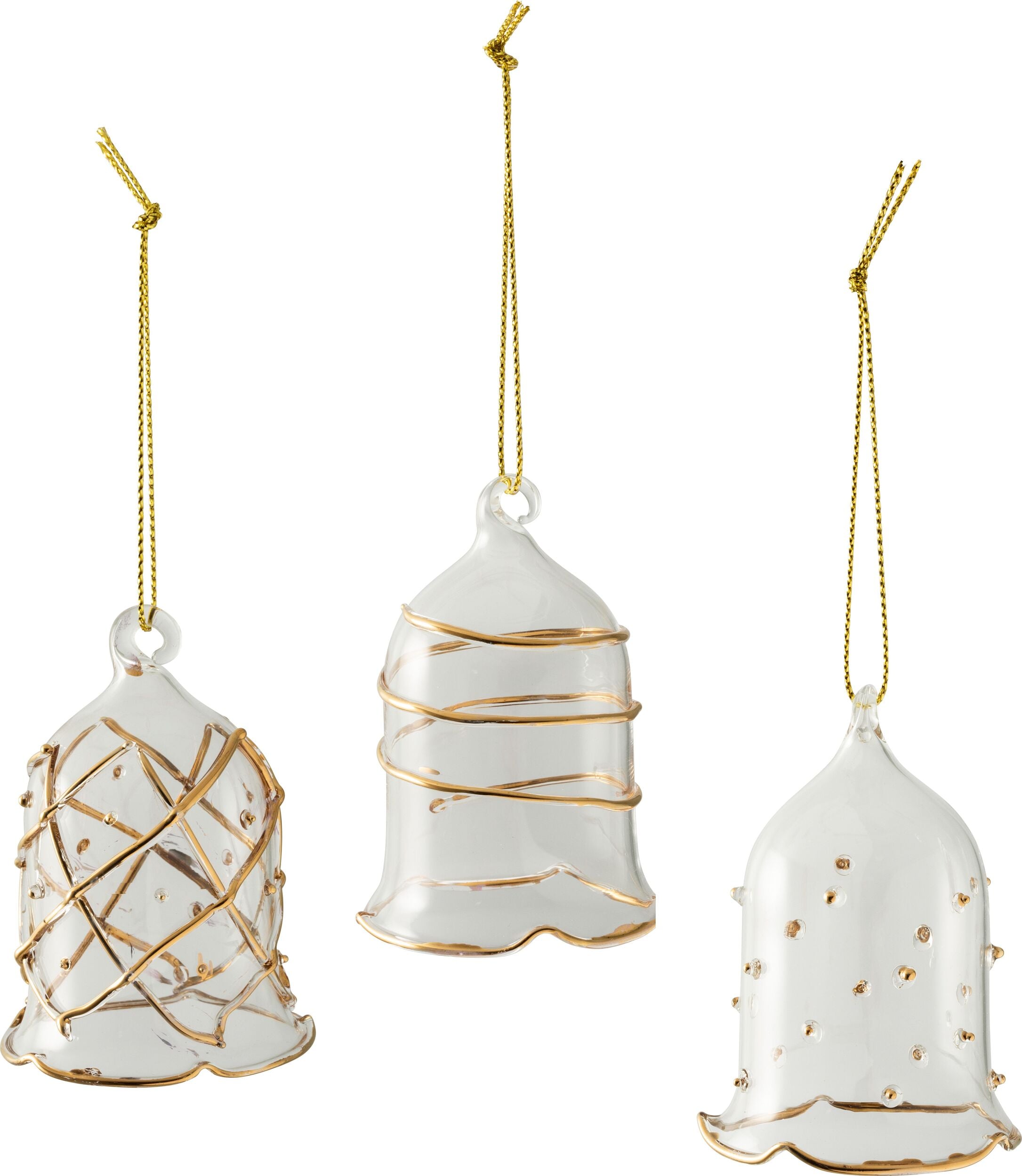Ozdoby choinkowe Winter Collage Accessoires dzwonki szklane 3 szt.