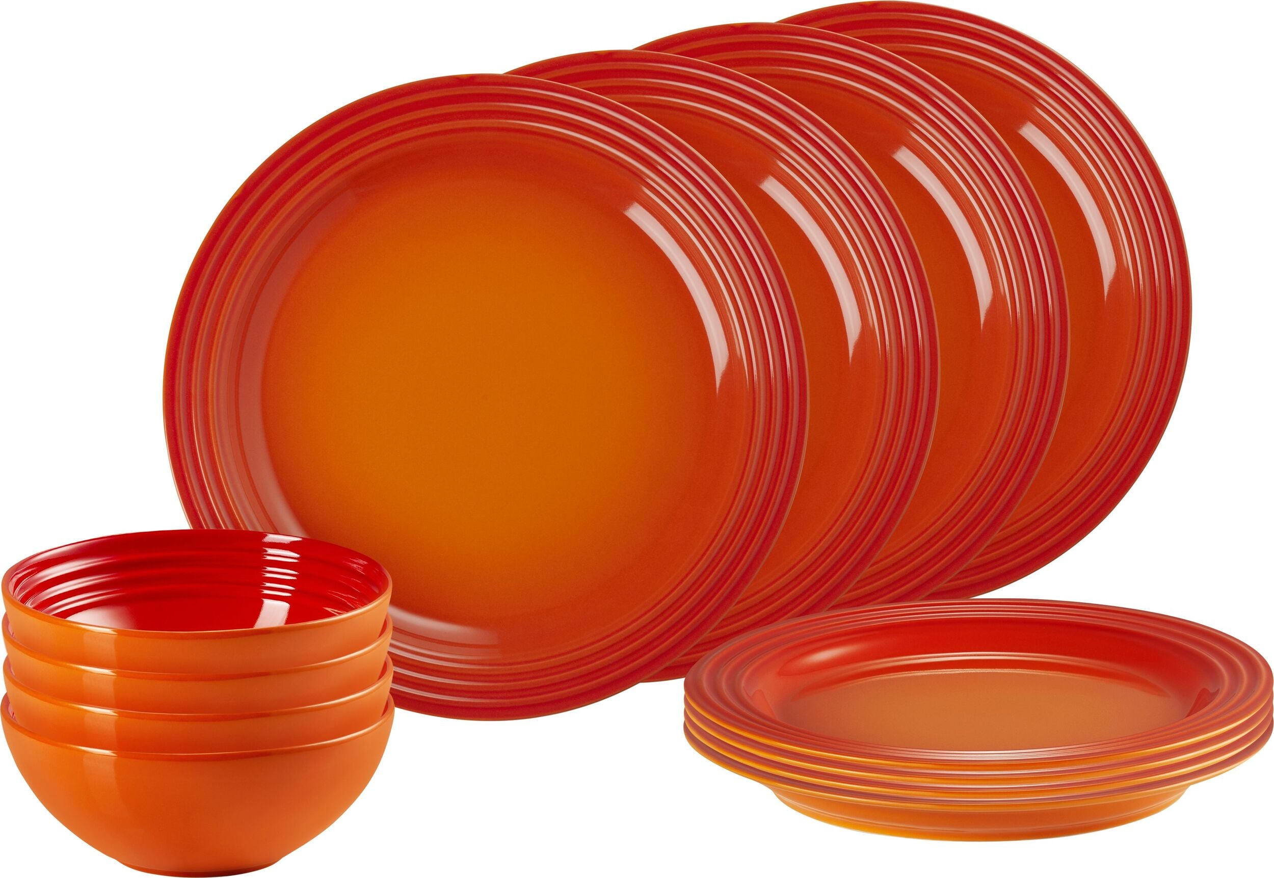 Zestaw obiadowy Le Creuset płomienny pomarańcz 12 el.