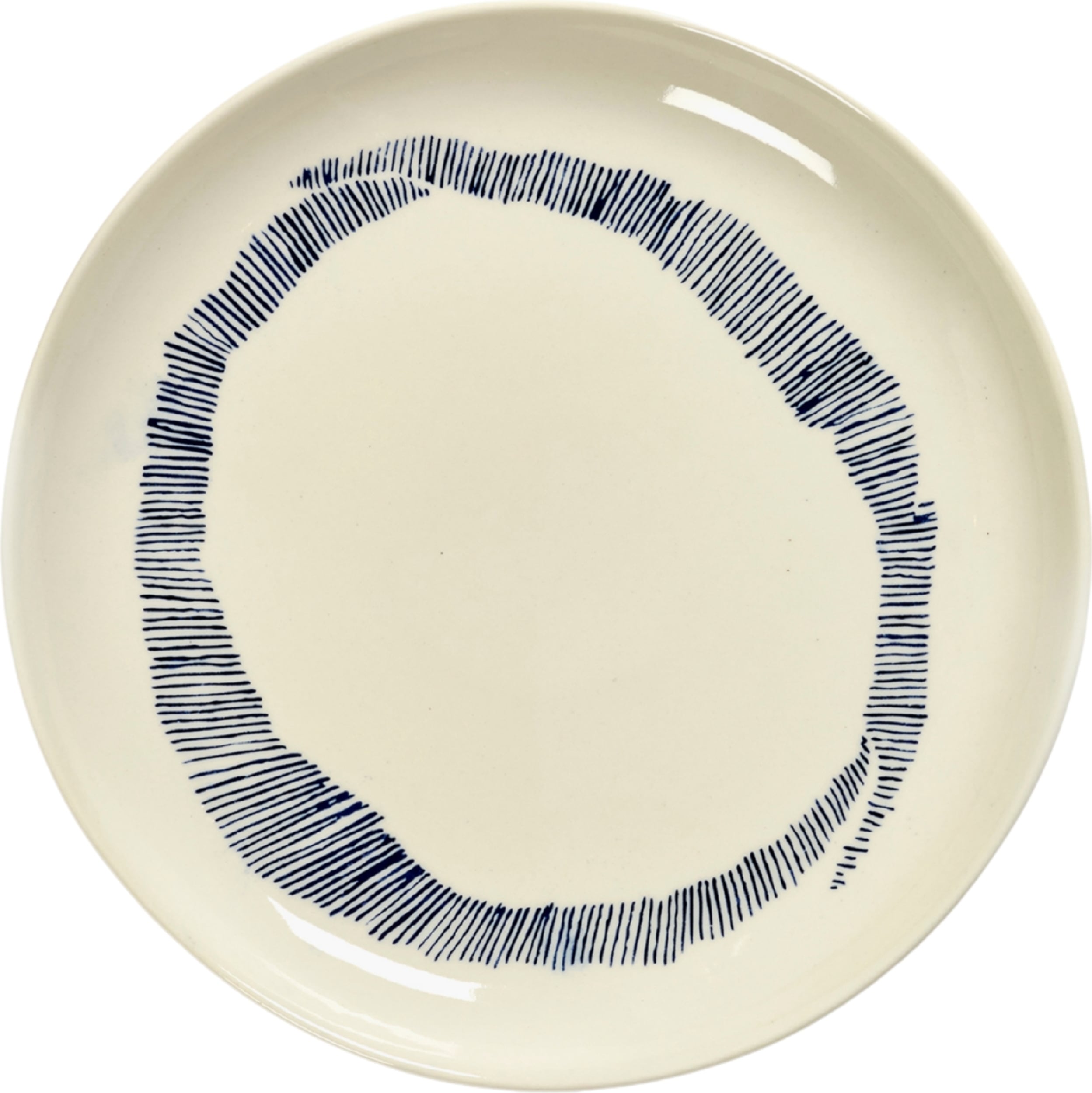 Talerz śniadaniowy Feast 19 cm biało-niebieski