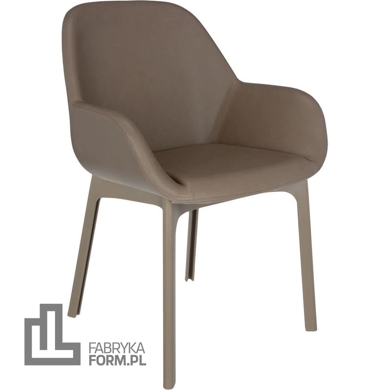 Krzesło Clap Eco Leather taupe z taupe ramą