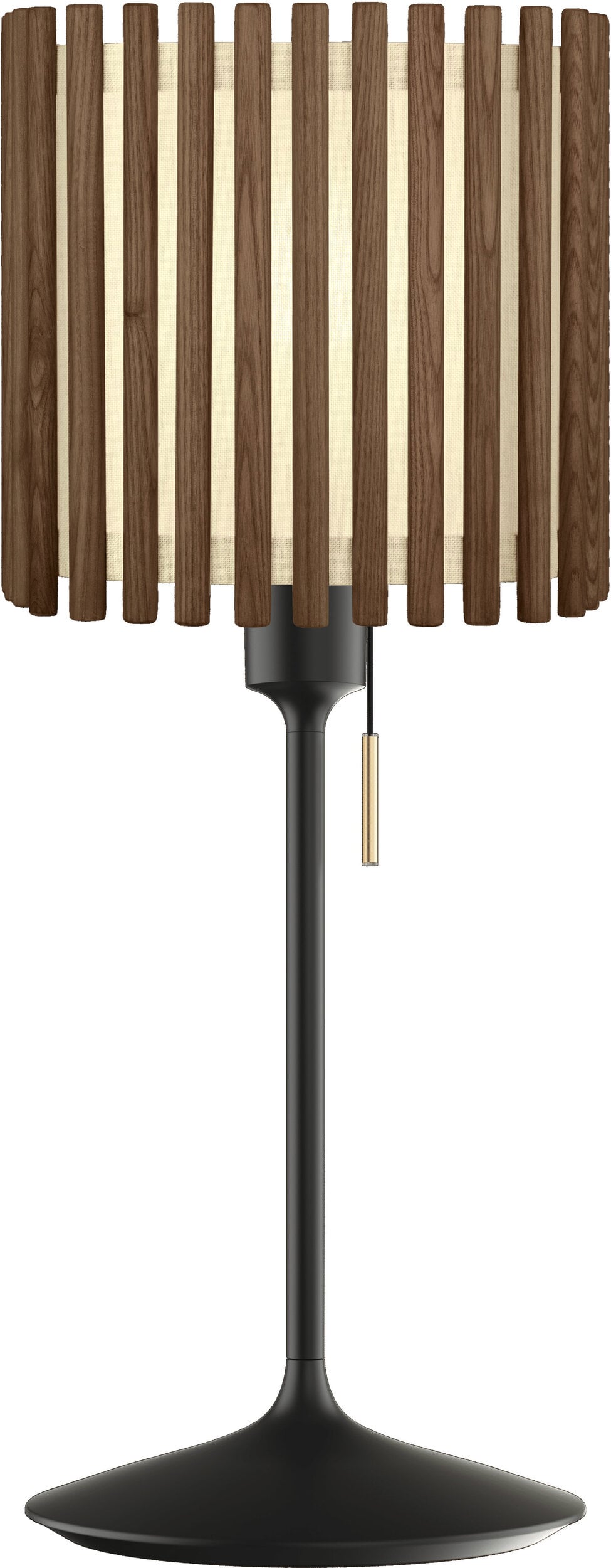 Lampa stołowa Komorebi okrągła 29 4 cm ciemny dąb z czarną podstawą
