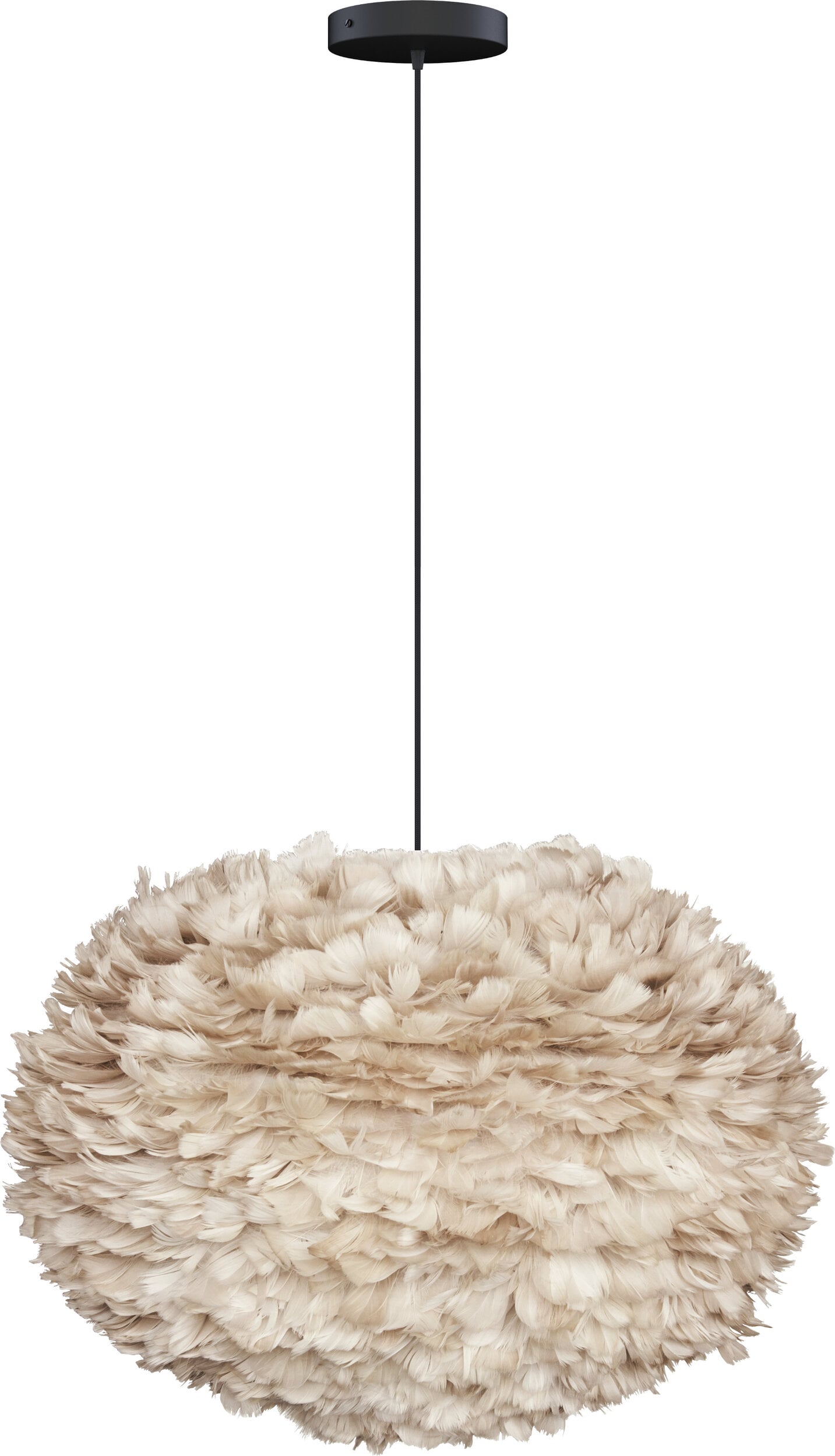 Lampa wisząca Eos 65 cm jasnobrązowa z czarną rozetą
