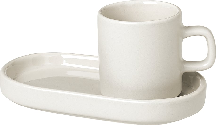 Filiżanki do espresso Pilar moonbeam ze spodkiem 2 szt.