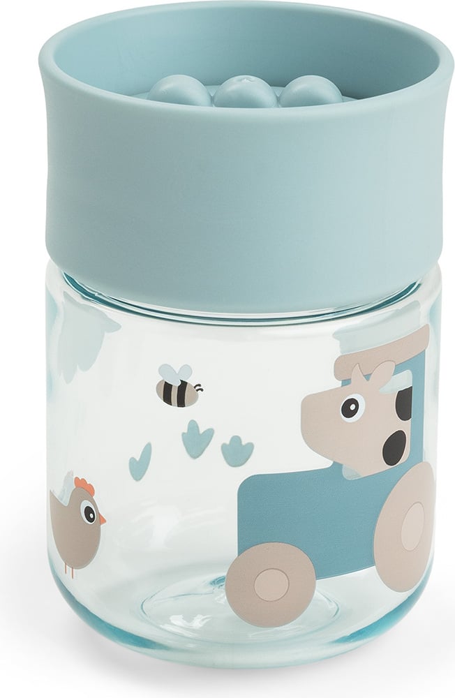Kubek do nauki picia Tiny Farm 260 ml niebieski