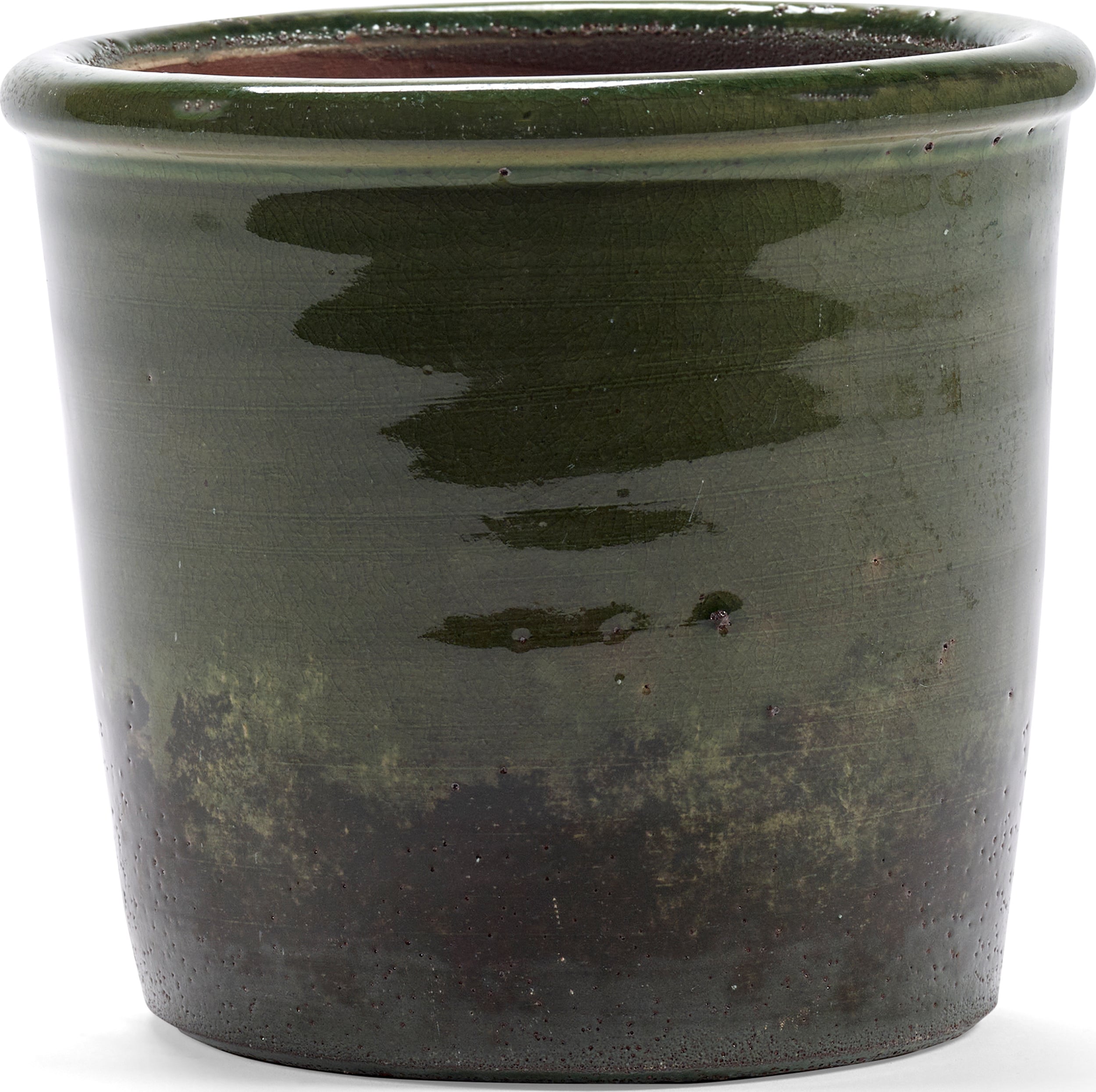 Osłonka na doniczkę Glazed Shades 15 cm ciemnozielona