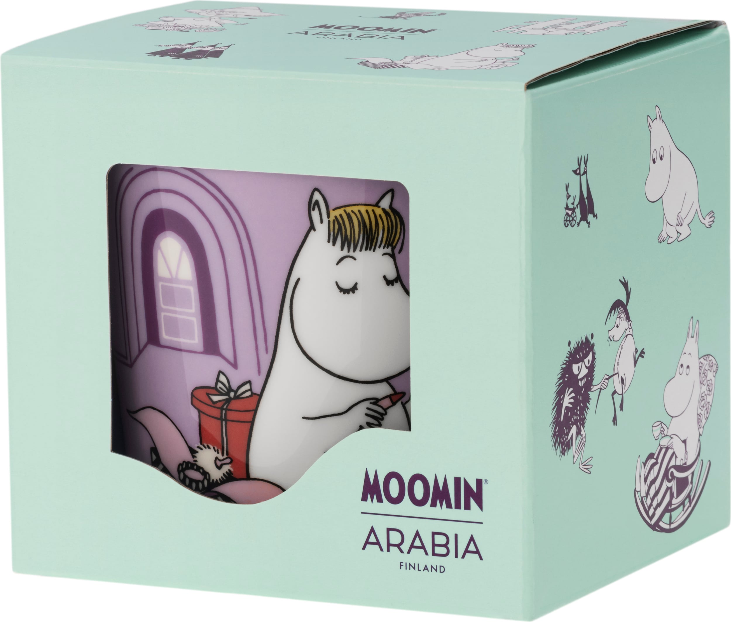 Kubek Arabia Finland Box 80 Anniversary Muminki Panna Migotka liliowy