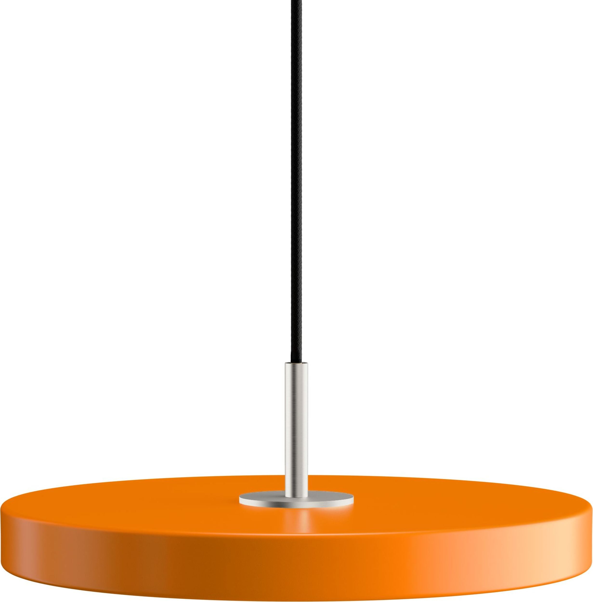 Lampa wisząca Asteria Mini pomarańczowa ze srebrnym mocowaniem