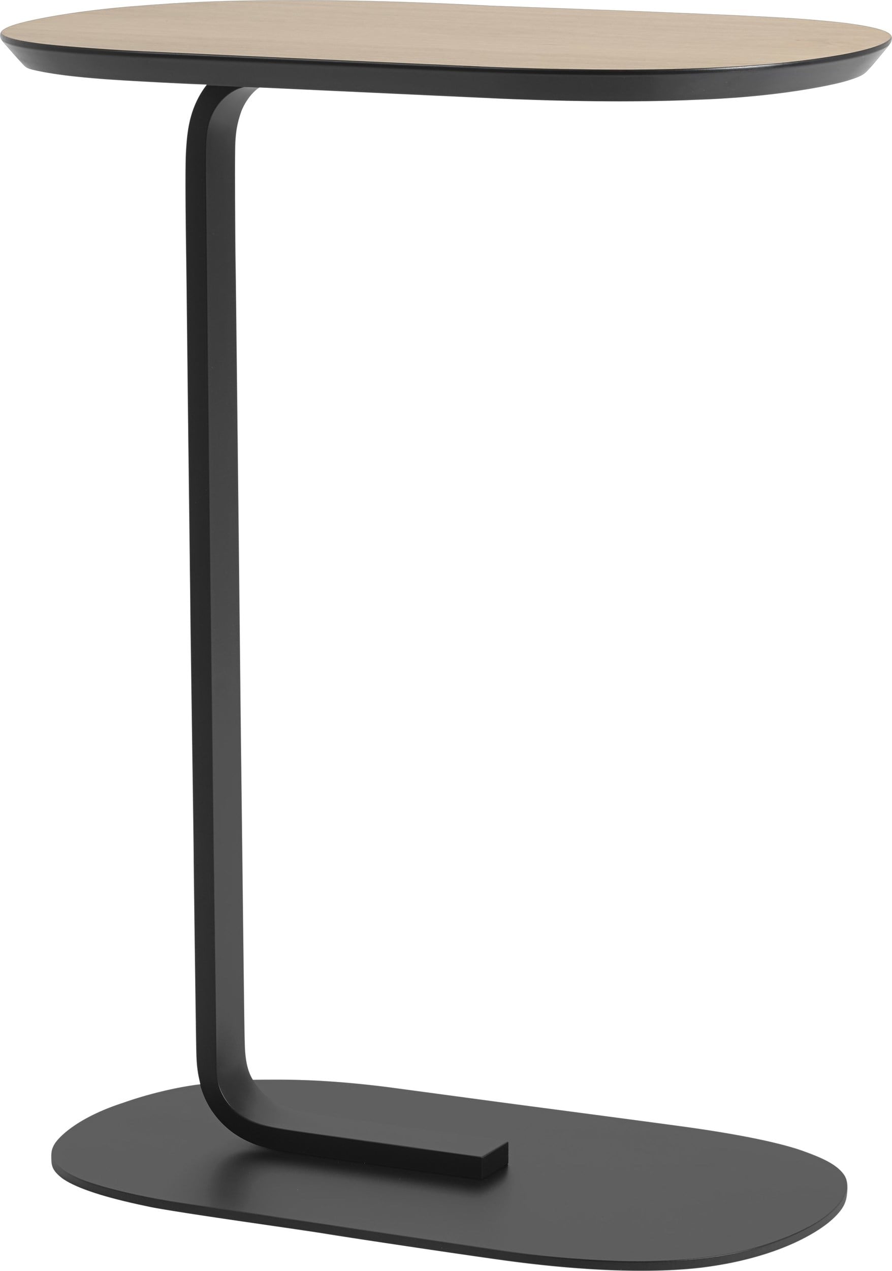 Stolik boczny Relate 73 5 cm jasny dąb laminowany na czarnej nodze