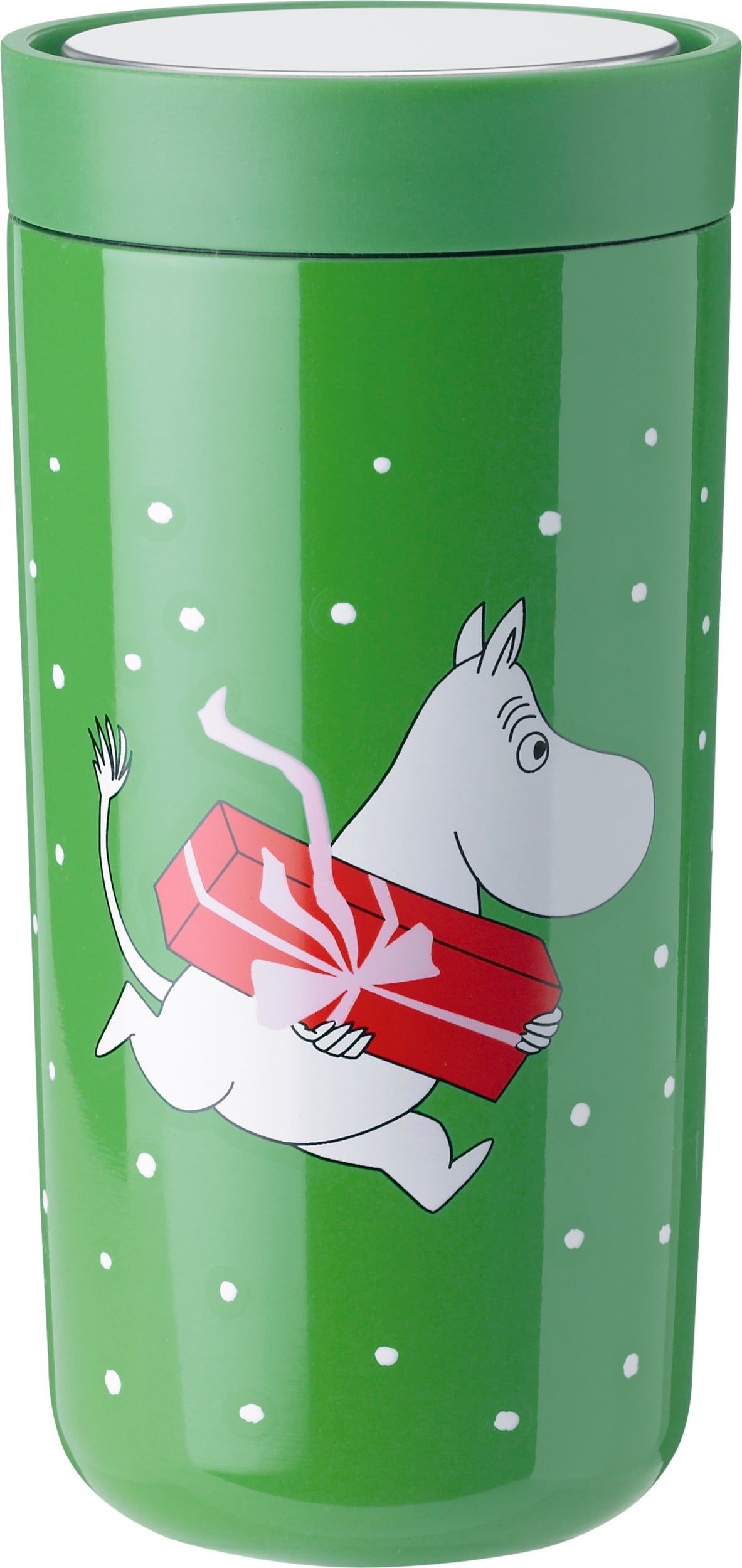 Kubek termiczny To-Go Click Muminki 400 ml zieleń leśna