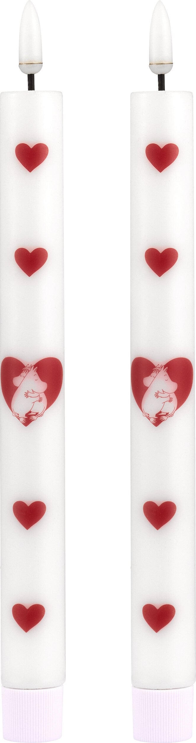 Świece LED Muminki Heart 25 cm białe 2 szt.