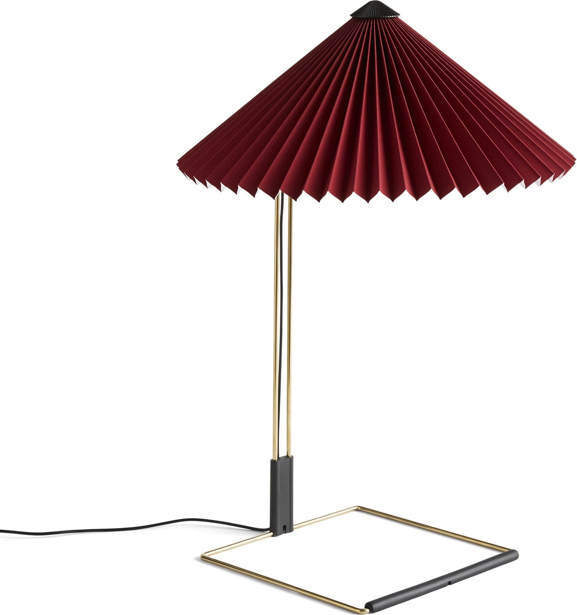 Lampa stołowa Matin 38 cm bordowa polerowany mosiądz