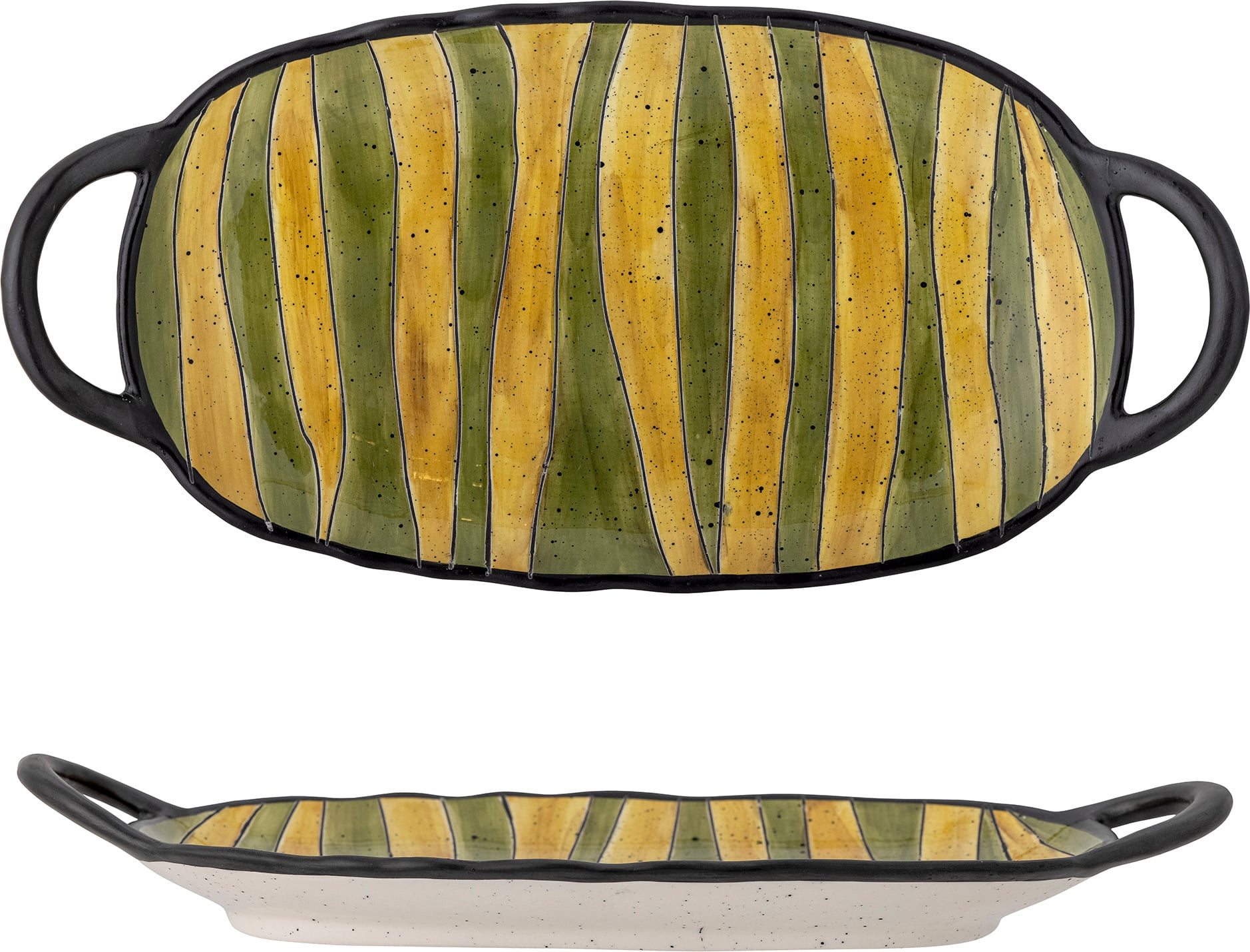Półmisek Lilie 32 5 cm żółto-zielony