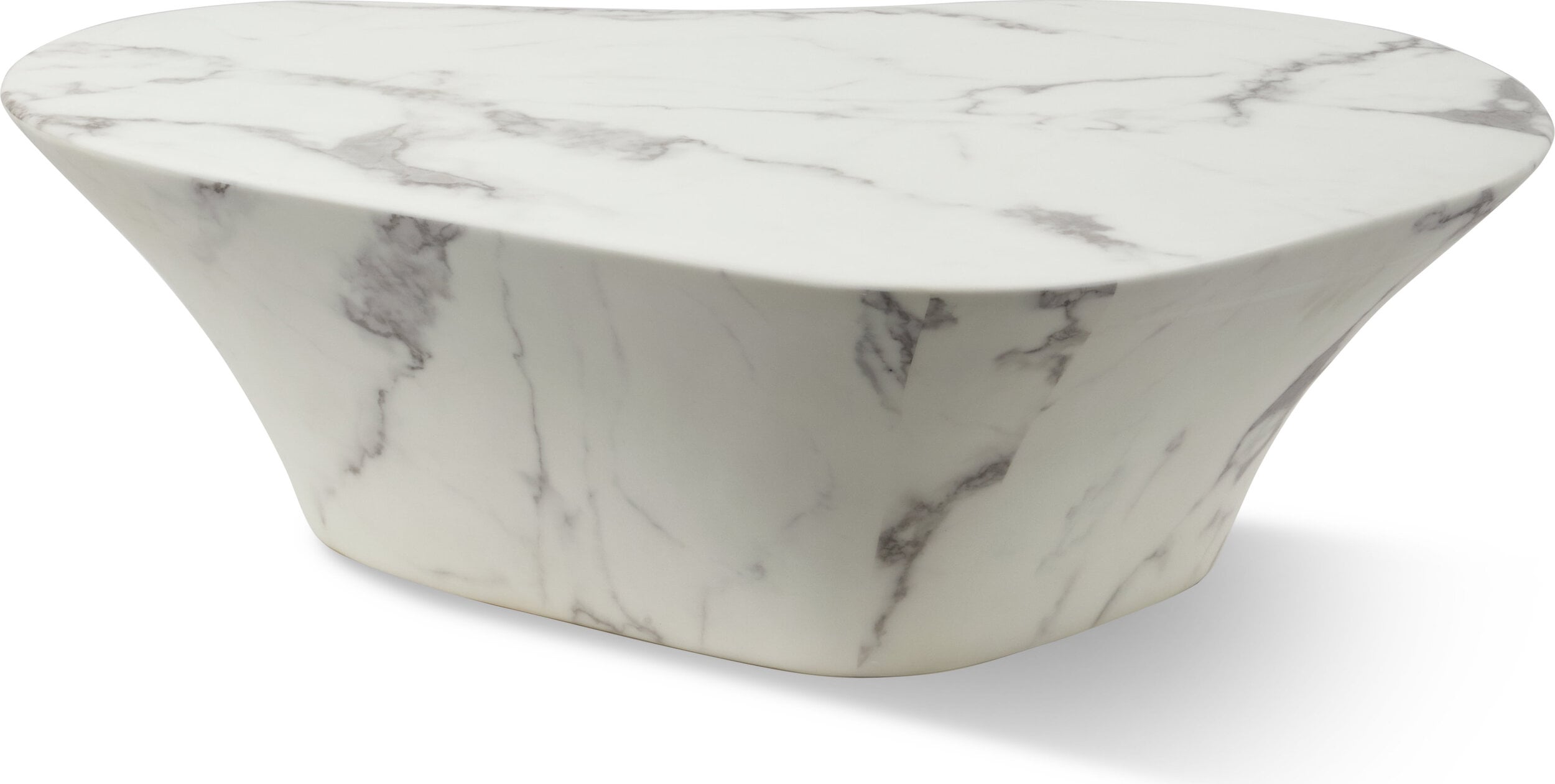 Stolik kawowy Oval Marble 70 x 105 cm biały