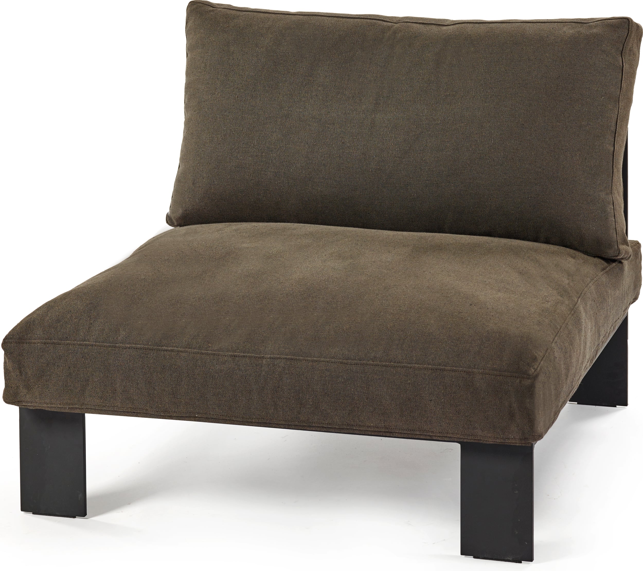 Sofa modułowa ogrodowa jednoosobowa Serax 95 cm brązowa