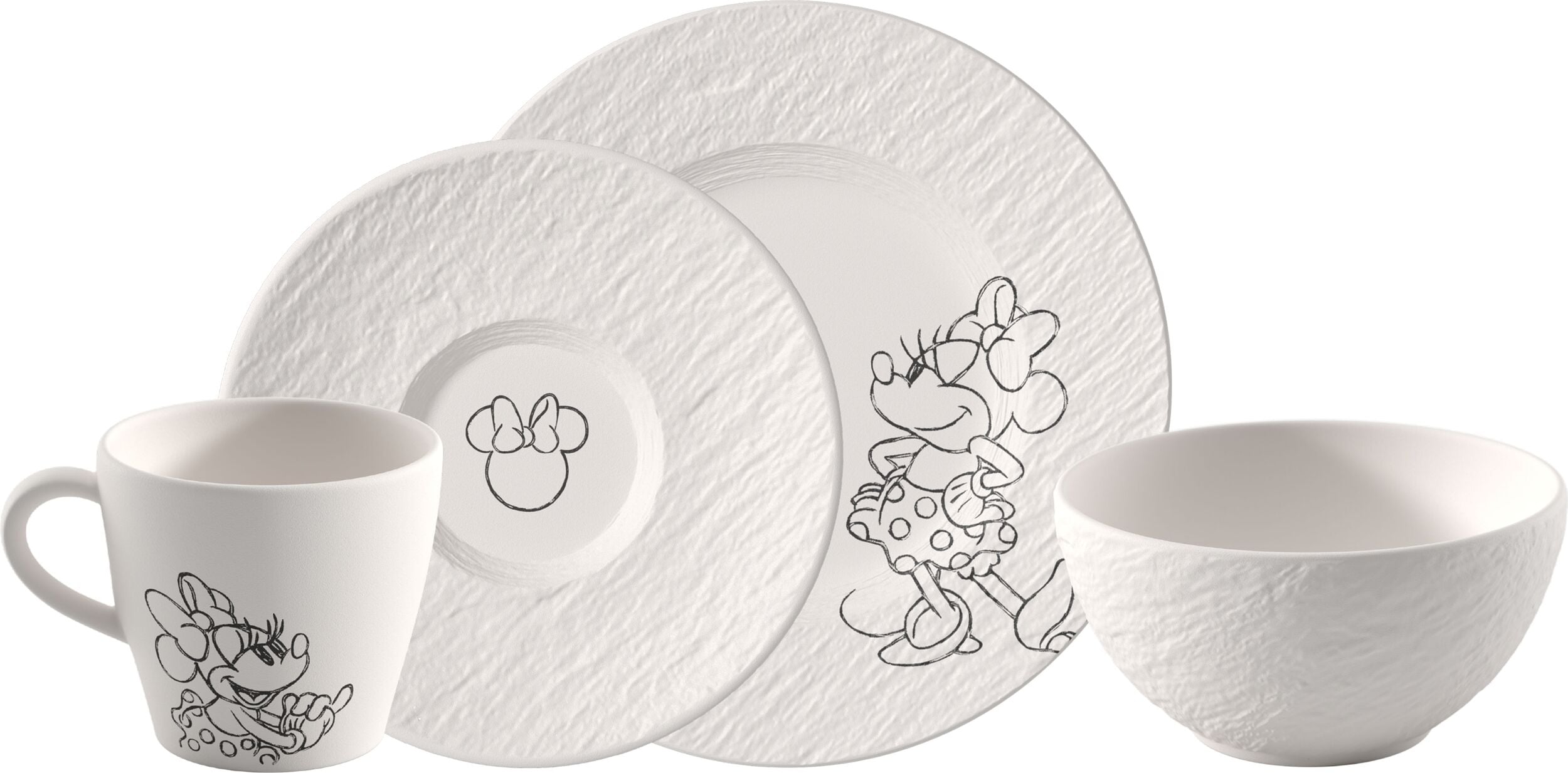 Zestaw śniadaniowy Manufacture Rock Mickey Mouse biały 4 el.