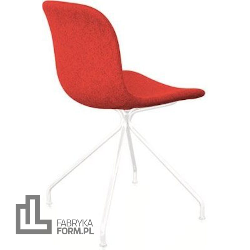 Krzesło Troy 4 star tapicerowane lakierowana rama biała czerwone
