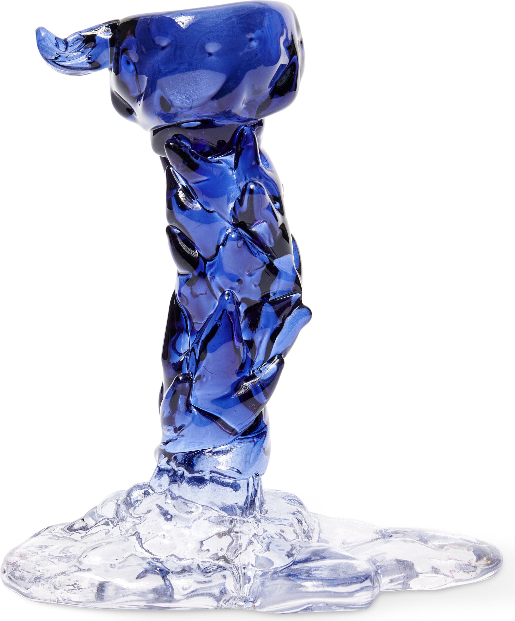 Świecznik na klasyczną świecę Drip 14 cm granatowy