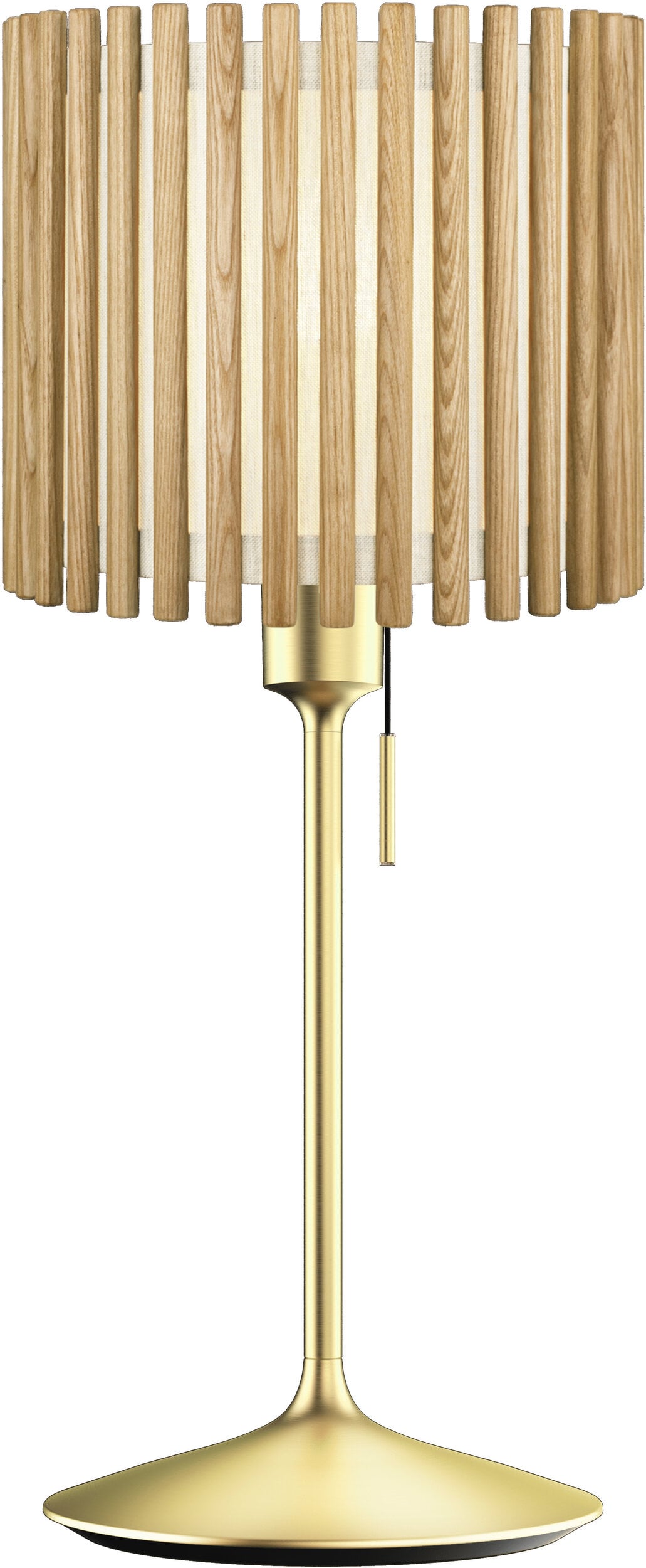 Lampa stołowa Komorebi okrągła 29 4 cm naturalny dąb ze złotą podstawą