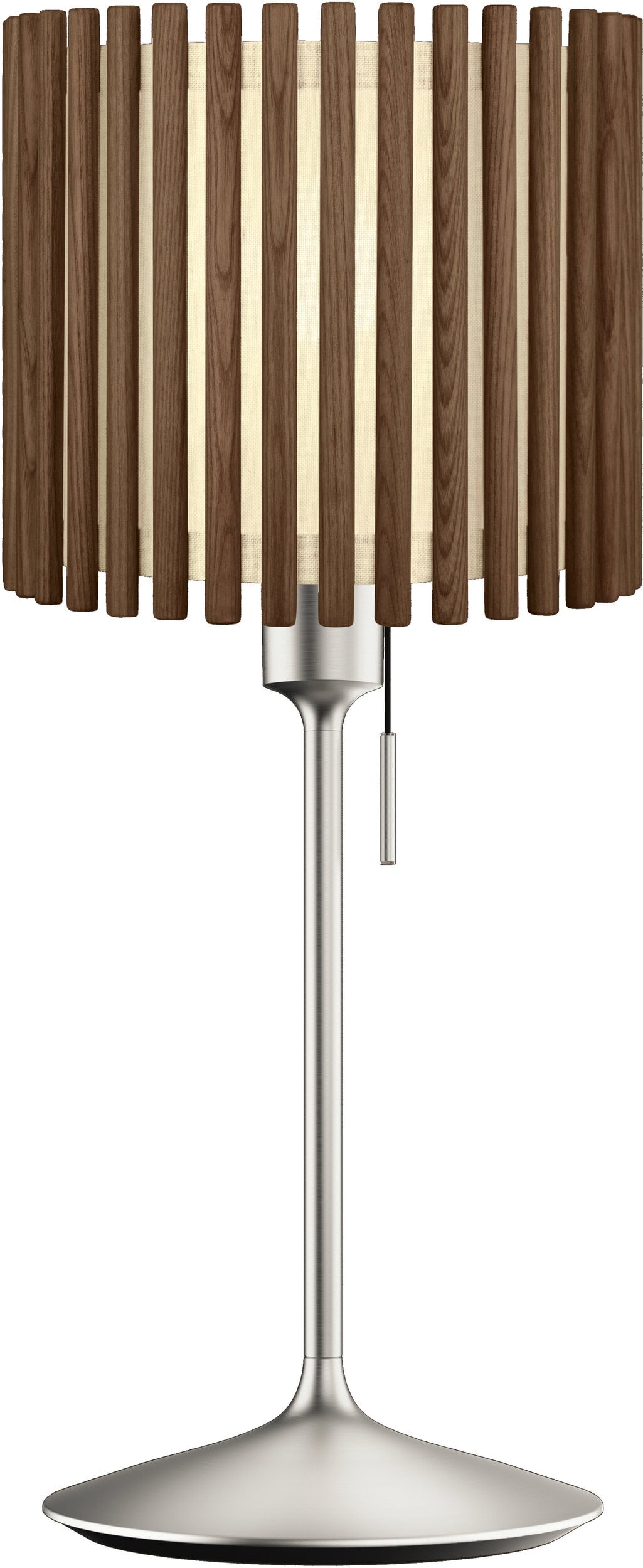 Lampa stołowa Komorebi okrągła 29 4 cm ciemny dąb ze srebrną podstawą