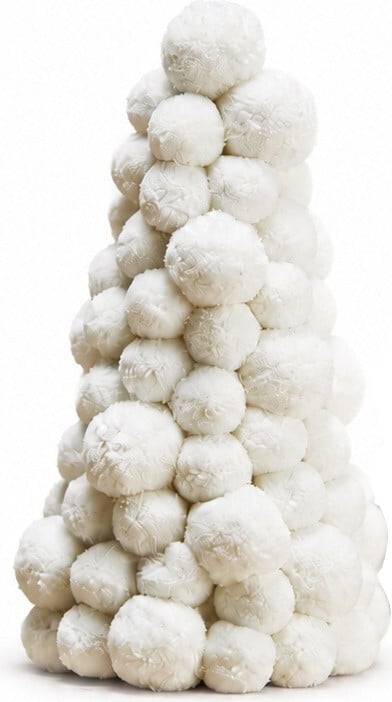 Dekoracja Snowball choinka 28 cm
