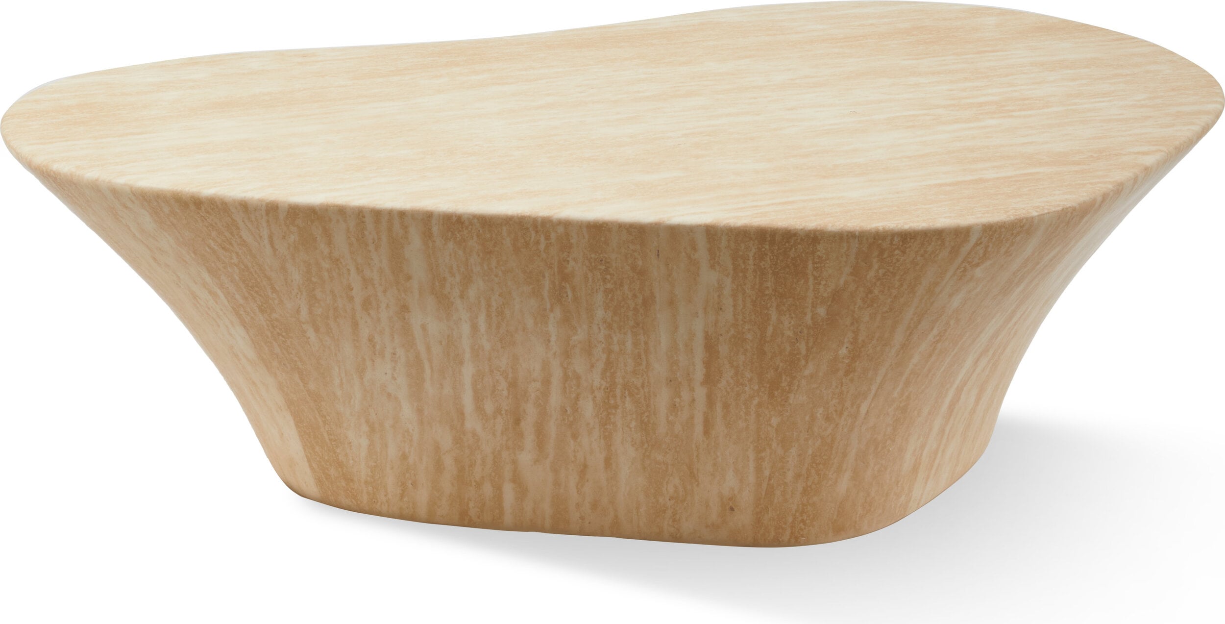 Stolik kawowy Oval Travertine 51 x 88 cm beżowy