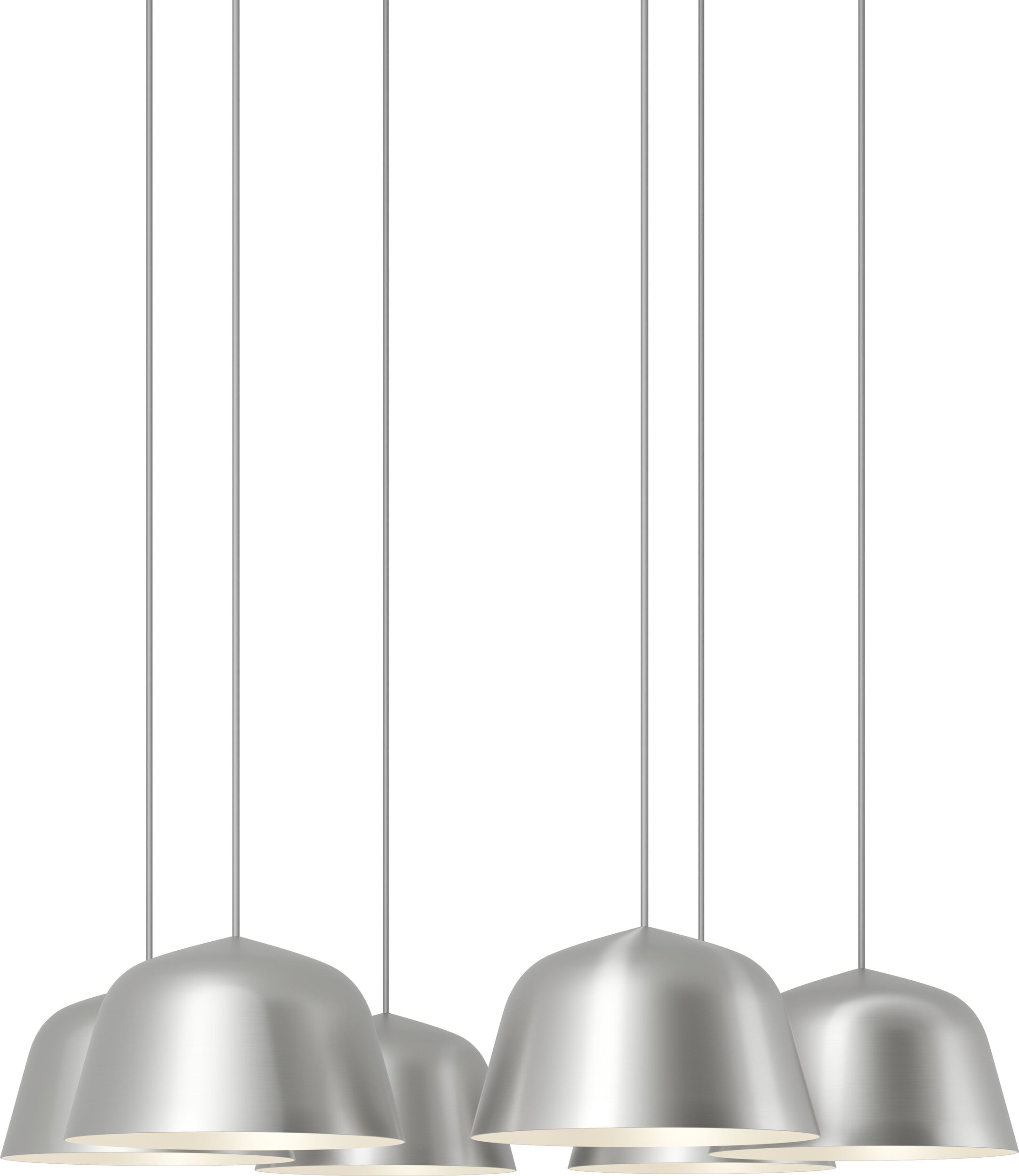 Lampa wisząca z 6 kloszami Ambit szczotkowane aluminium