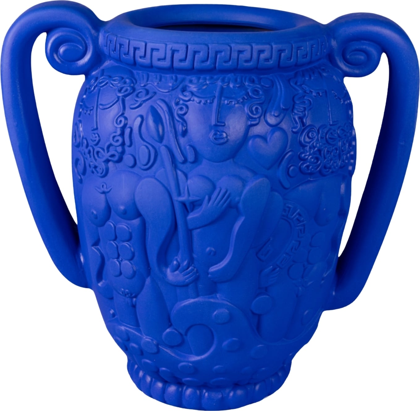 Wazon dekoracyjny Magna Graecia Amphora 51 cm niebieski z terakoty