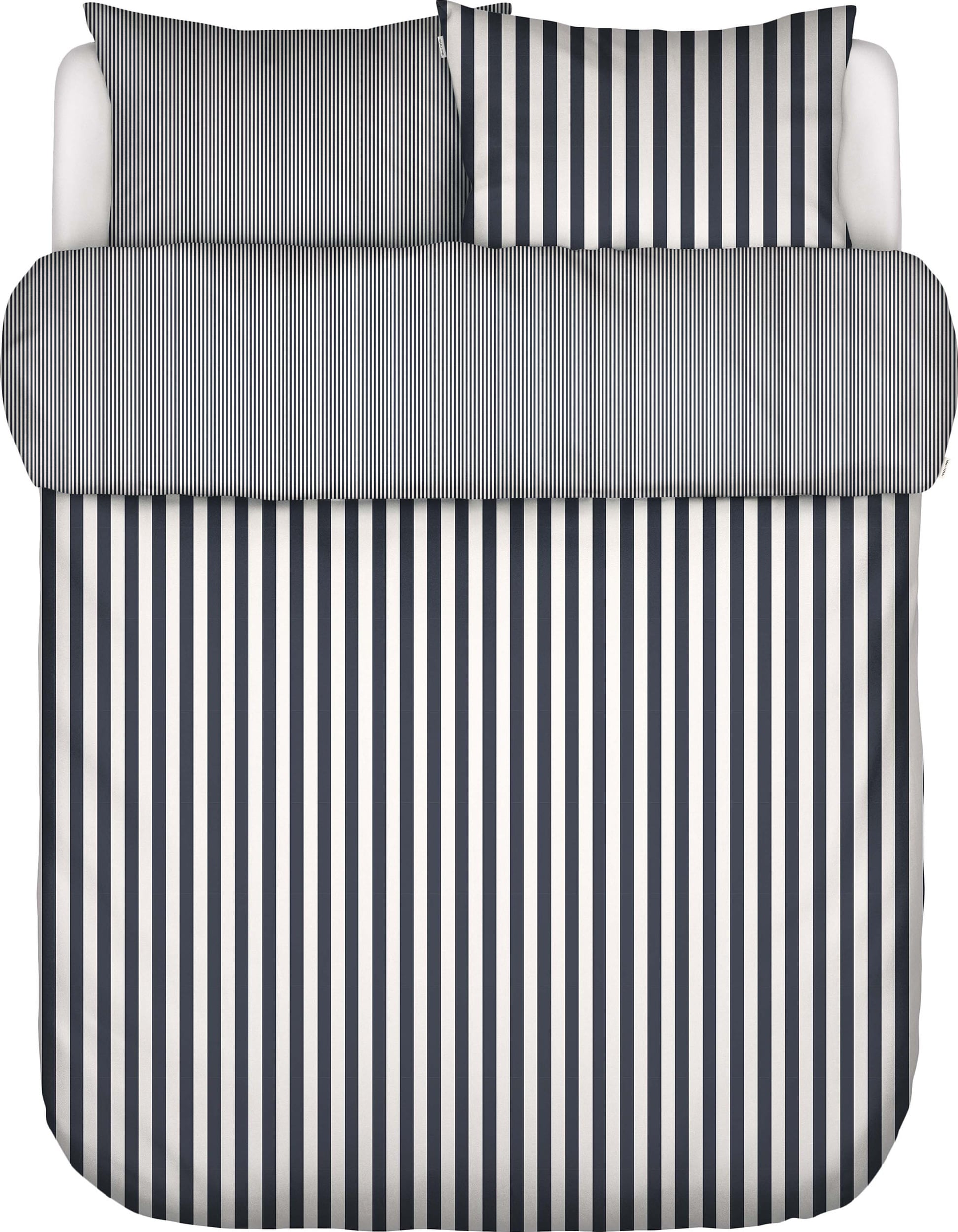 Pościel Classic Stripe 200 x 200 cm biało-granatowa z 2 poszewkami na poduszki 80 x 80 cm zapięcie suwak