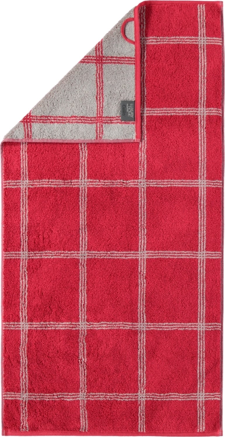 Ręcznik Two-Tone w kratę 80 x 150 cm bordowy