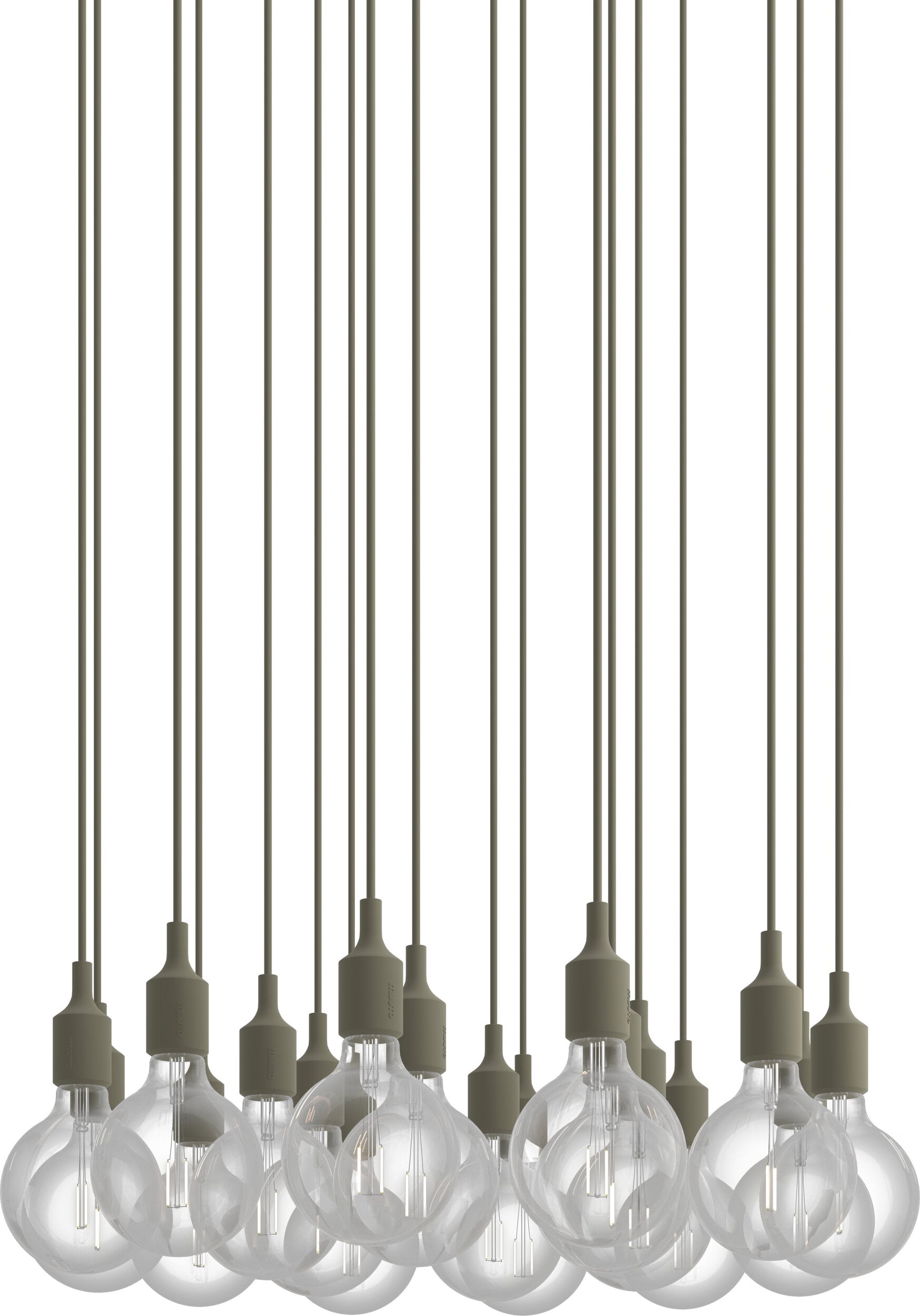 Lampa wisząca E27 18-punktowa oliwkowa