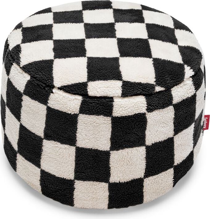 Puf Point Teddy Chess czarno-kremowy