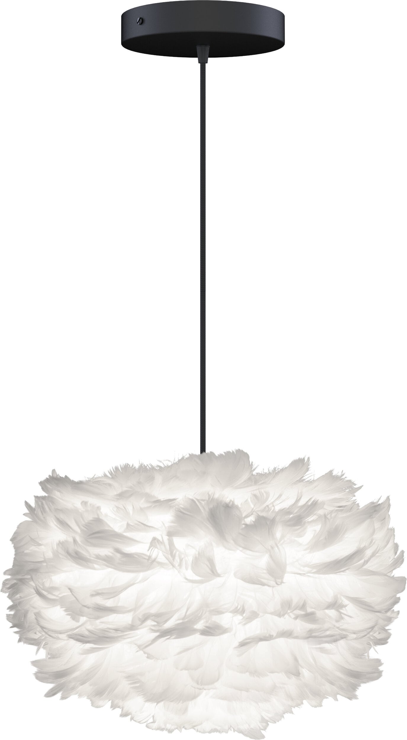 Lampa wisząca Eos 45 cm biała z czarną rozetą