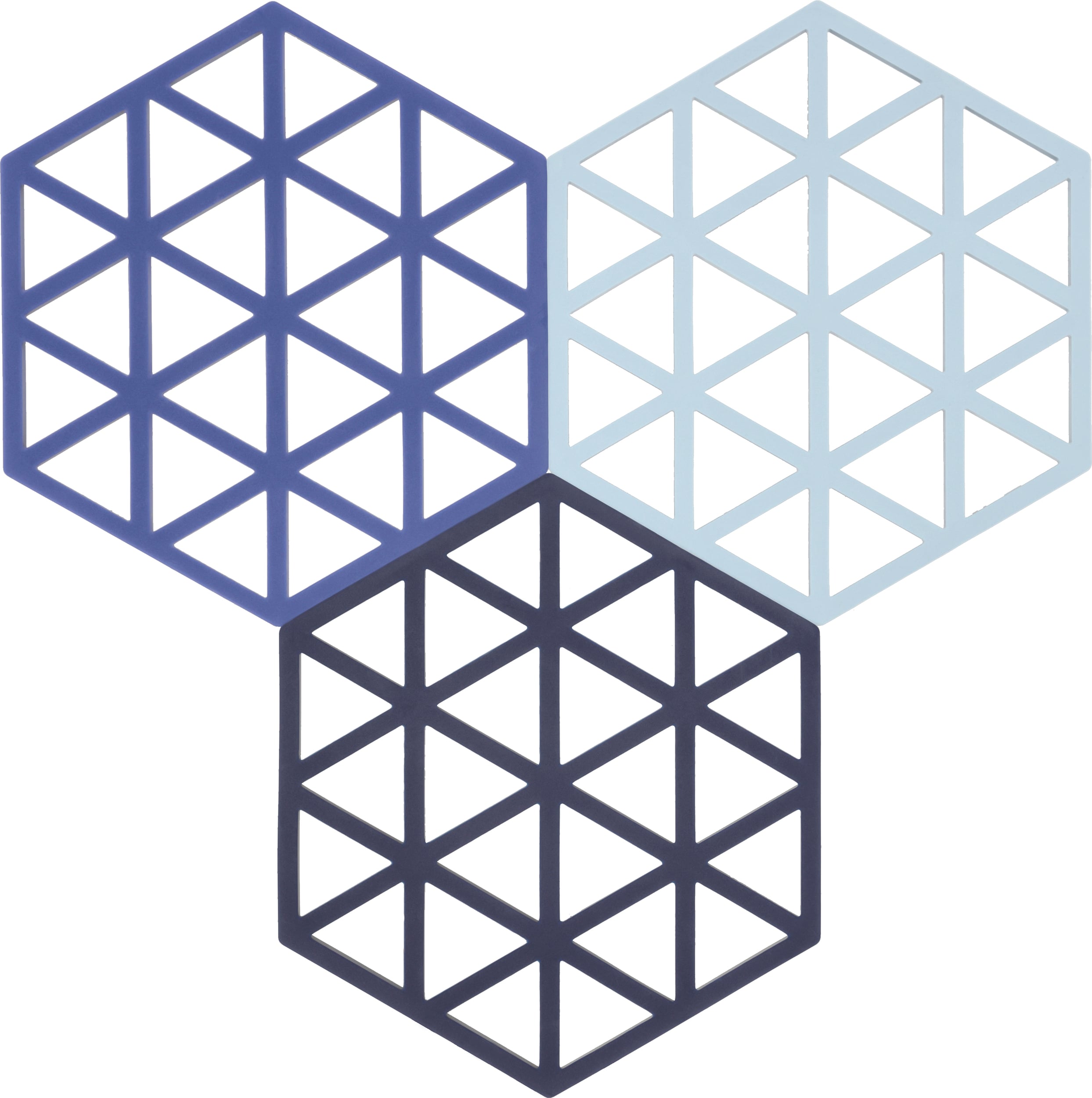 Podstawki pod gorące naczynia Triangles odcienie niebieskiego 3 szt.
