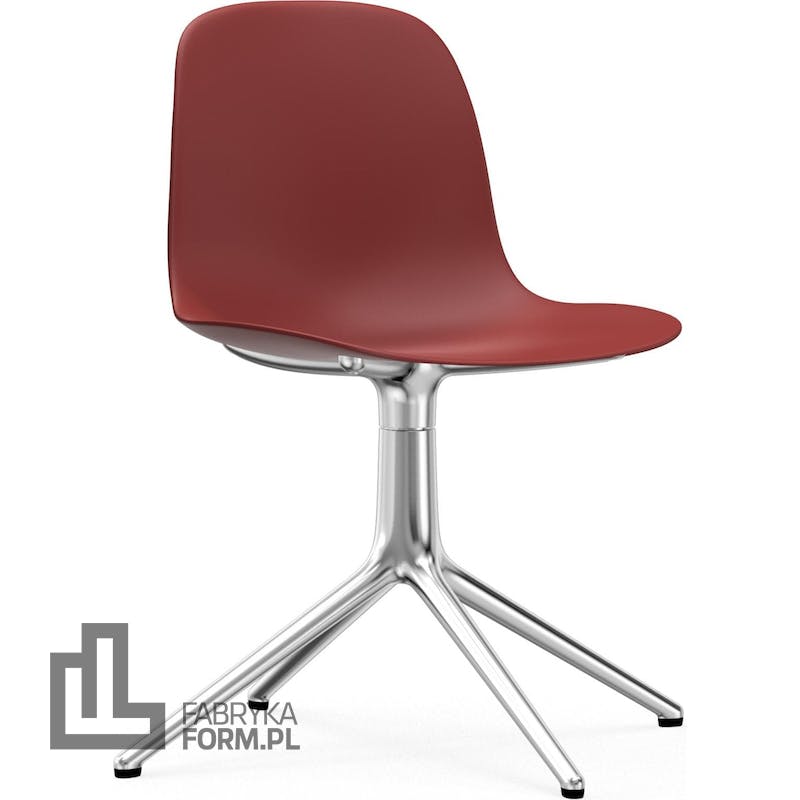Krzesło obrotowe Form Swivel 4L czerwone na aluminiowych nogach