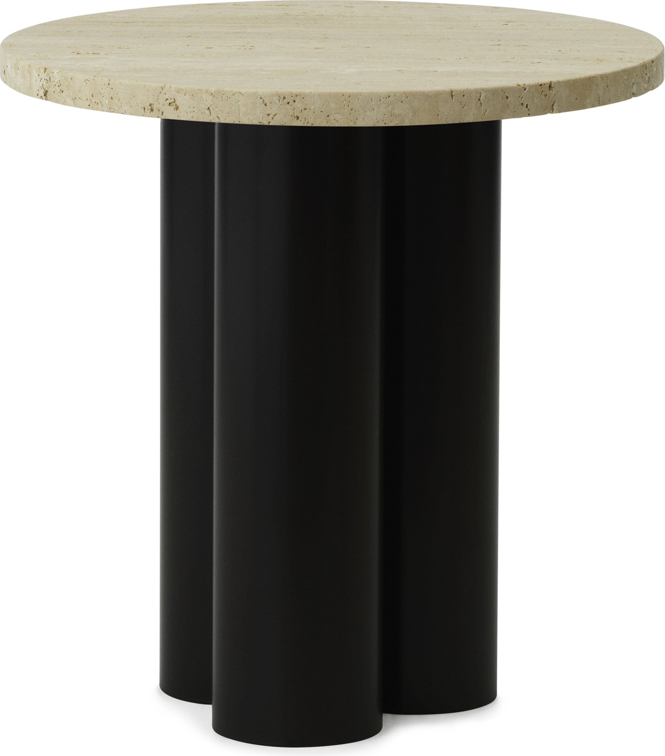 Stolik Dit Travertine Light na brązowych nogach