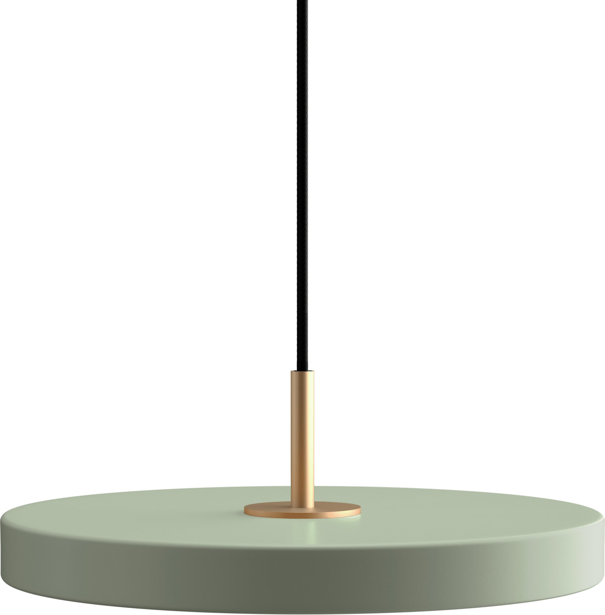 Lampa wisząca Asteria Plus 31 cm oliwkowa ze złotym mocowaniem