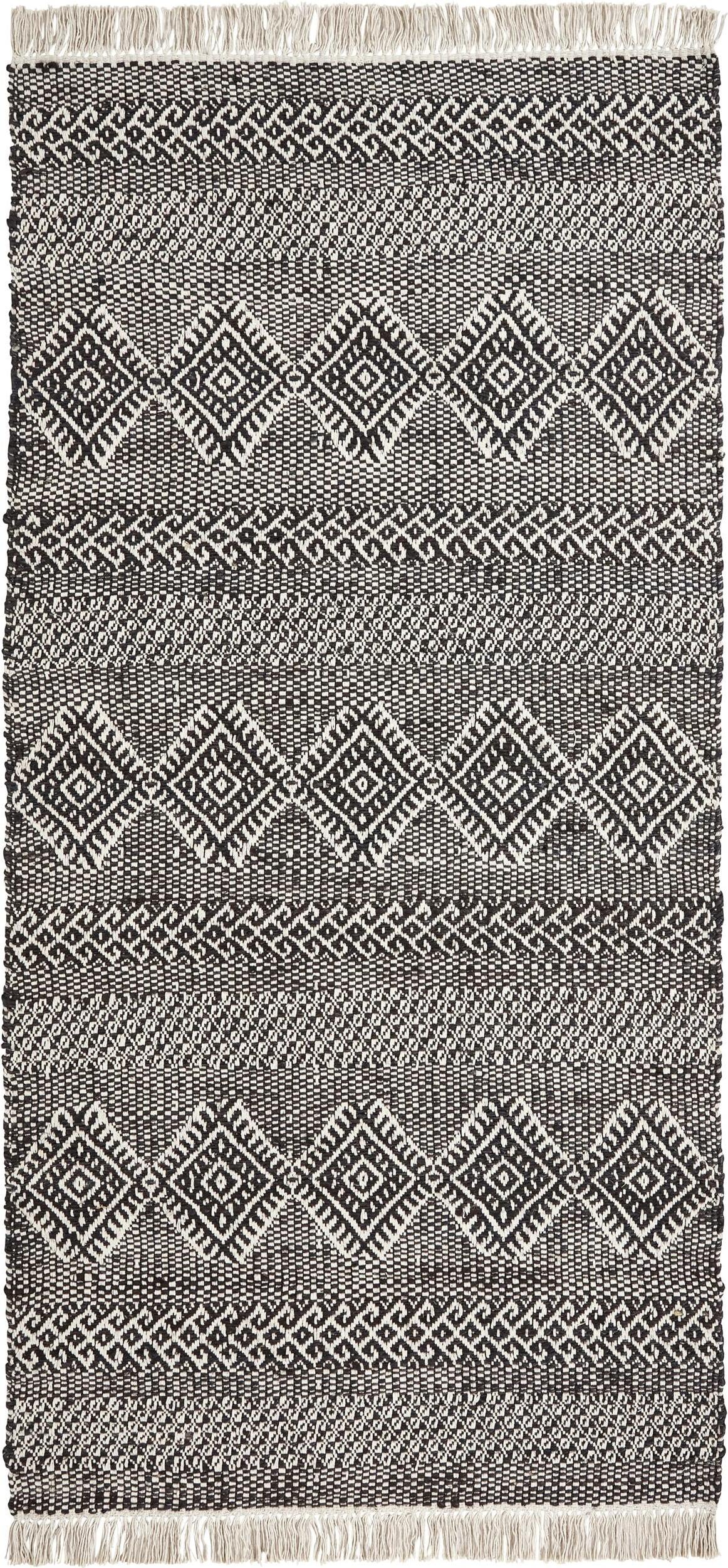 Dywan Ethnic 90 x 200 cm czarny