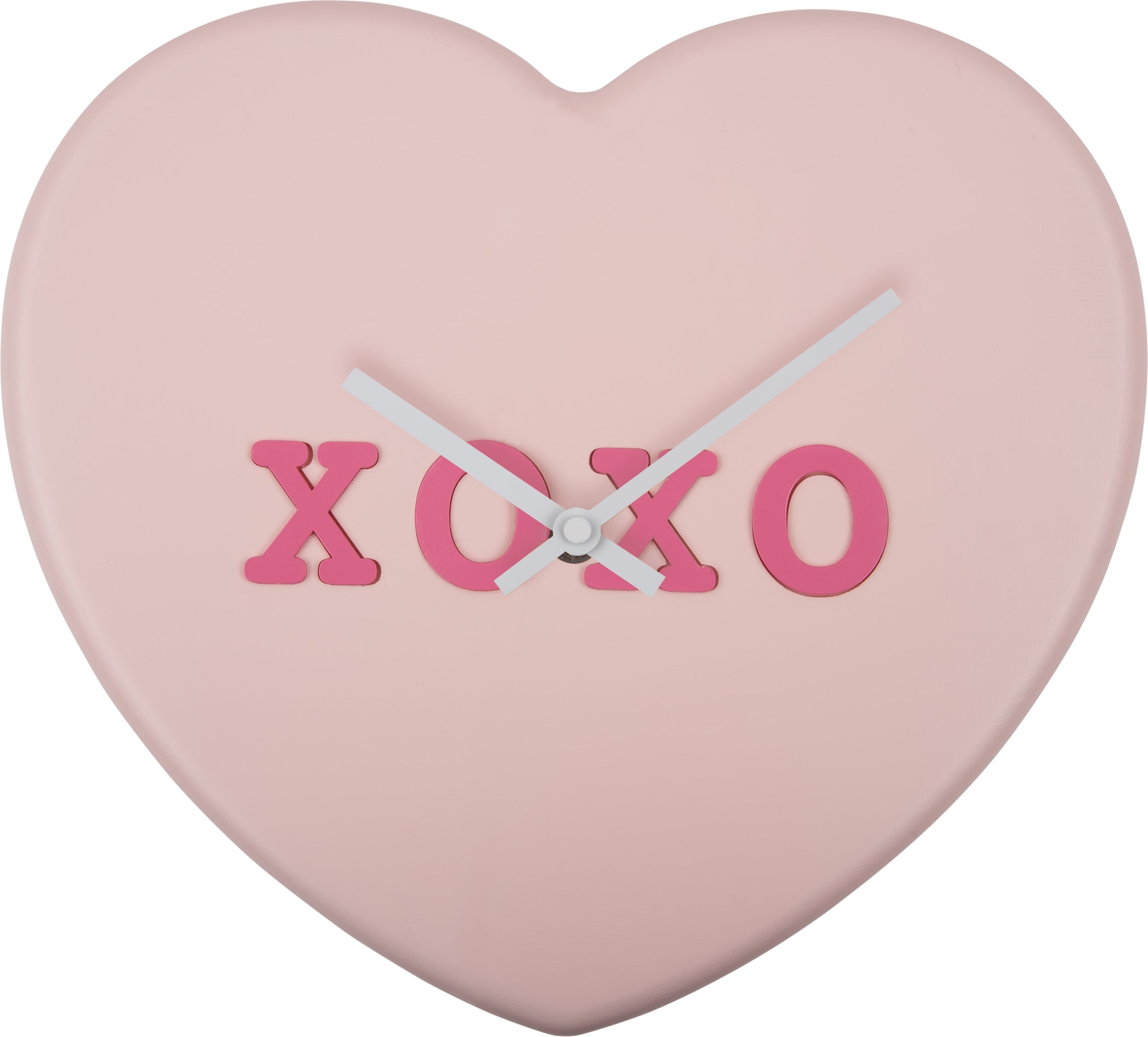 Zegar ścienny Heart Candy Xoxo jasnoróżowy