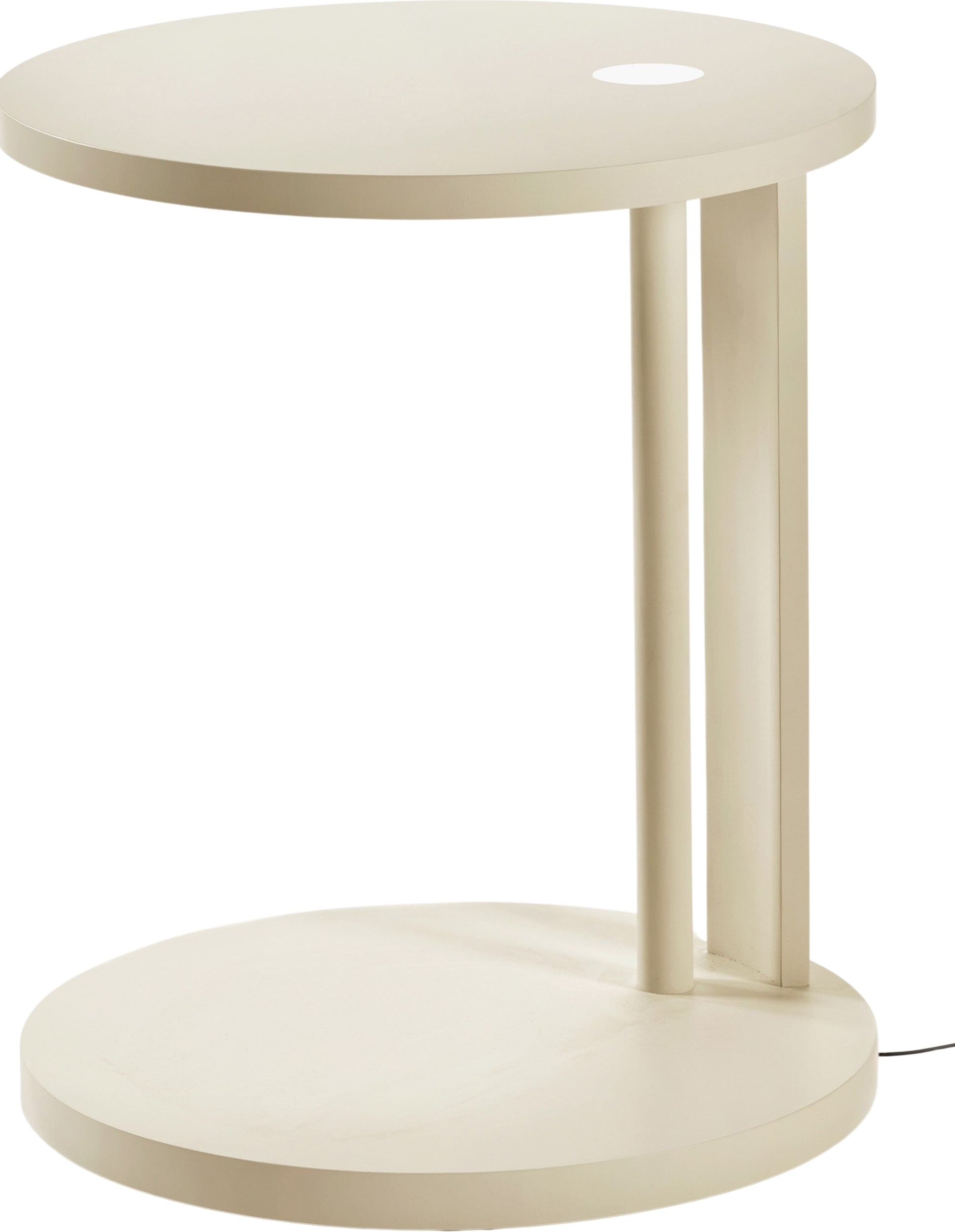 Stolik boczny z wbudowanym oświetleniem LED Aura 62 cm kremowy drewno bukowe