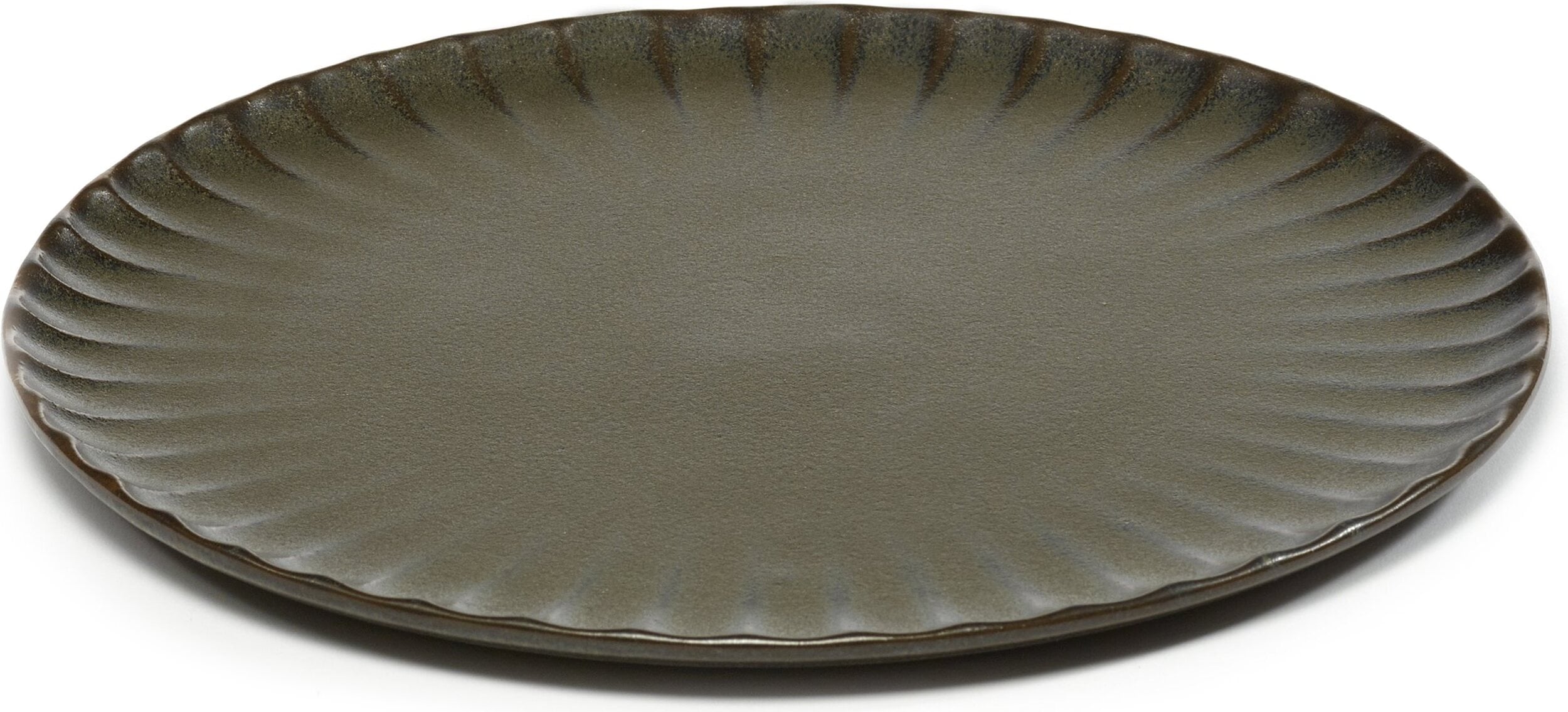 Talerze obiadowe Inku 24 cm ciemnozielone 4 szt.