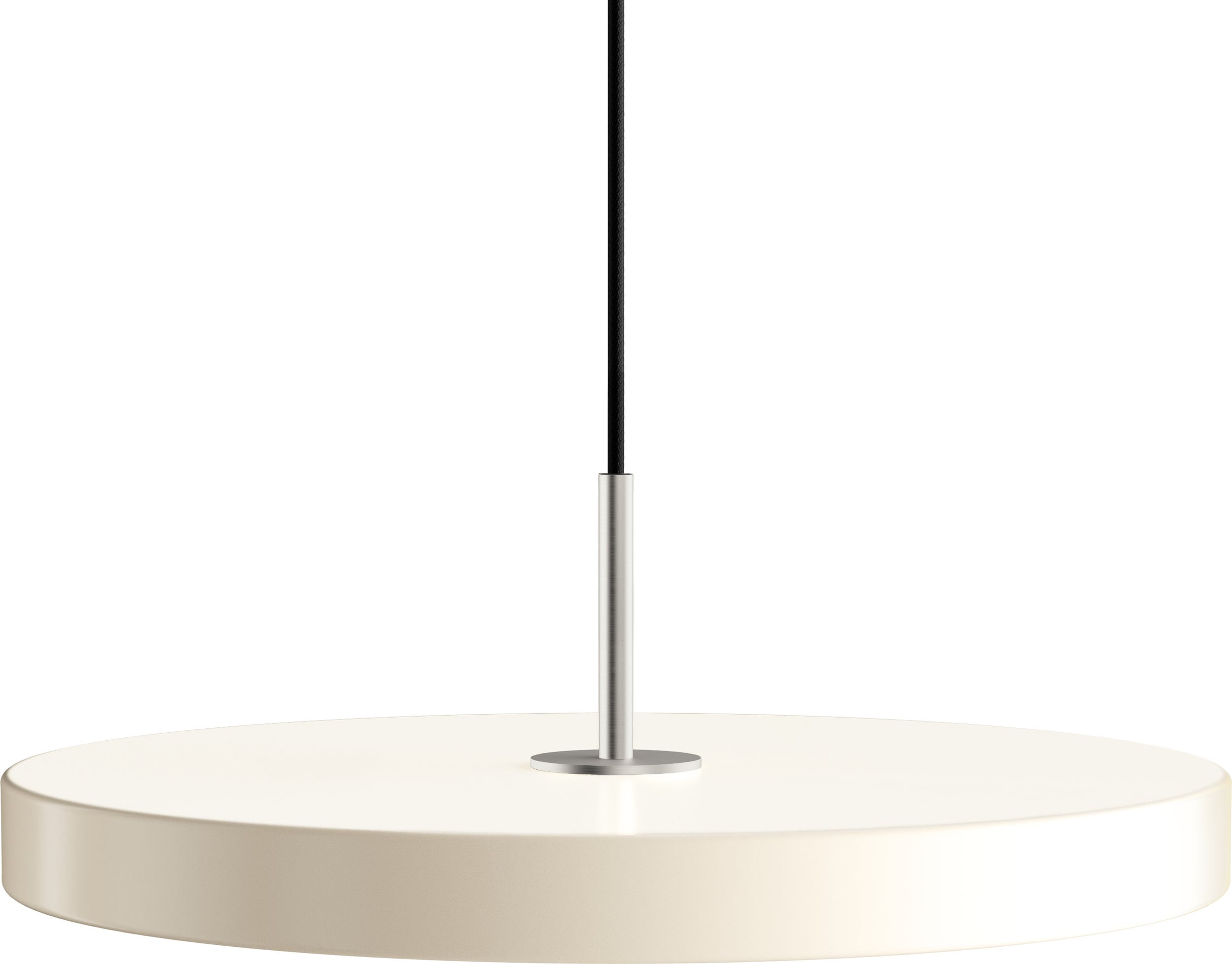 Lampa wisząca Asteria Plus 43 cm perłowa biel ze srebrnym mocowaniem