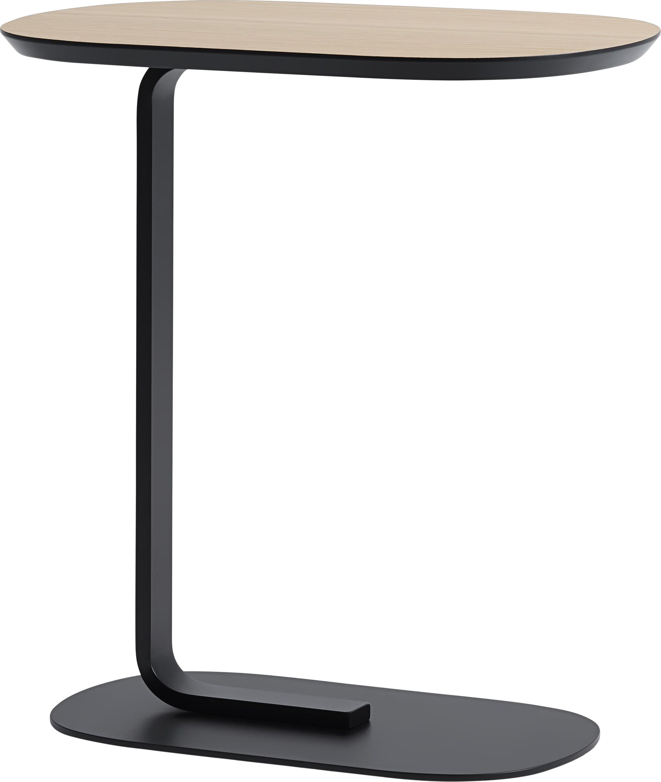 Stolik boczny Relate 60 5 cm jasny dąb laminowany na czarnej nodze