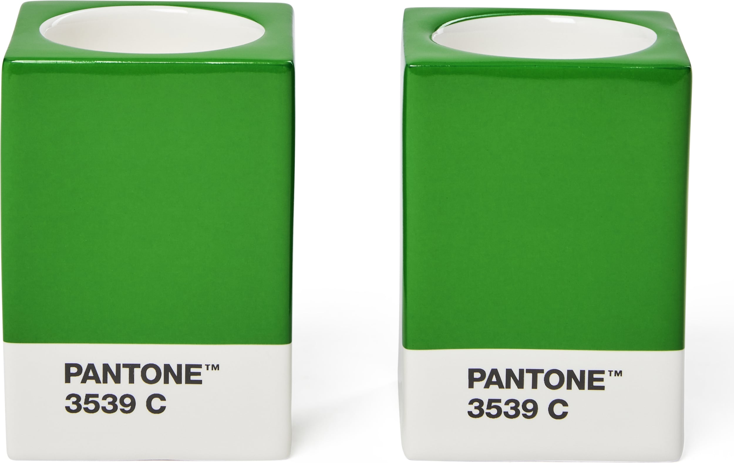 Świeczniki na klasyczne świece lub tealighty Pantone zielone 2 szt.